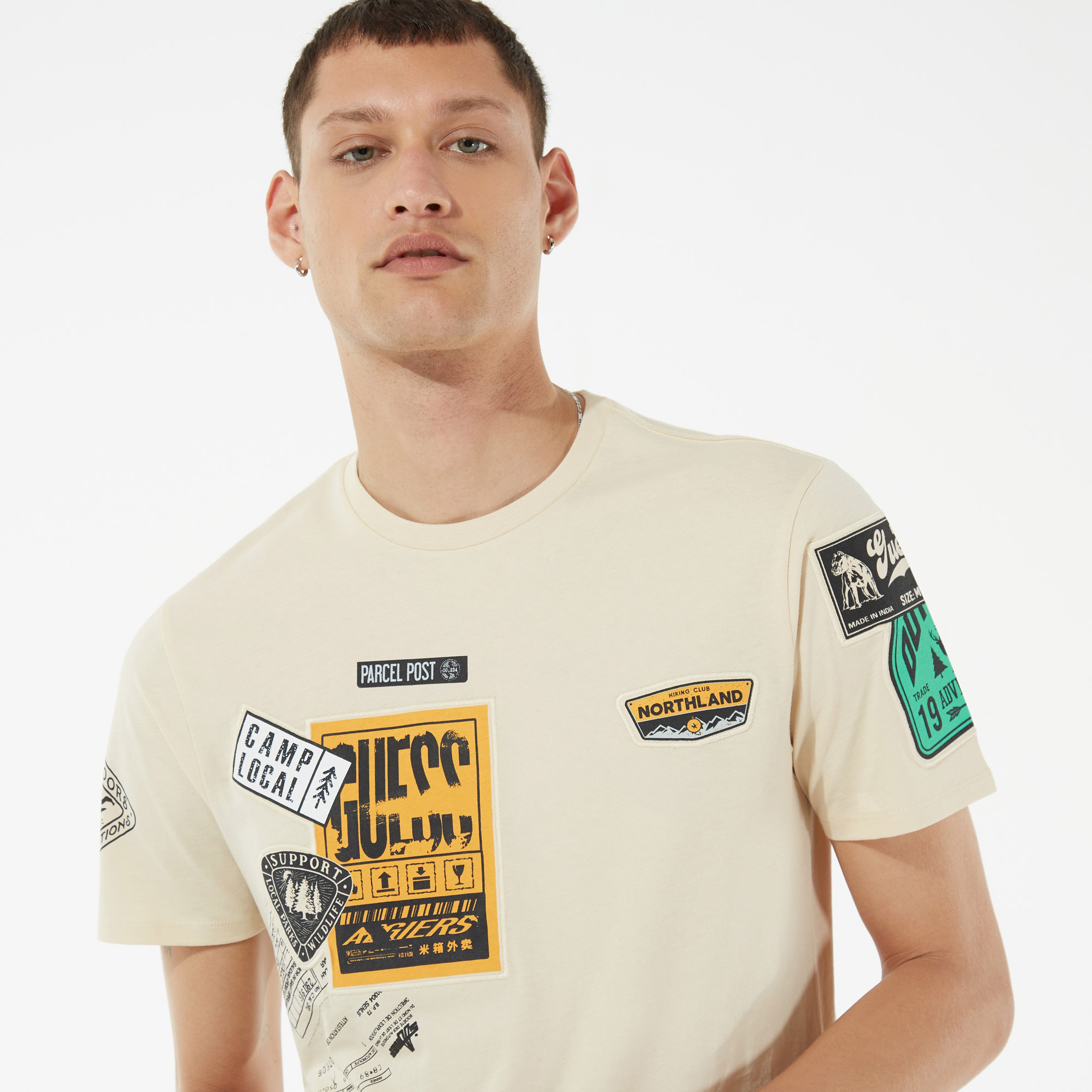 Guess Erkek Krem T-Shirt
