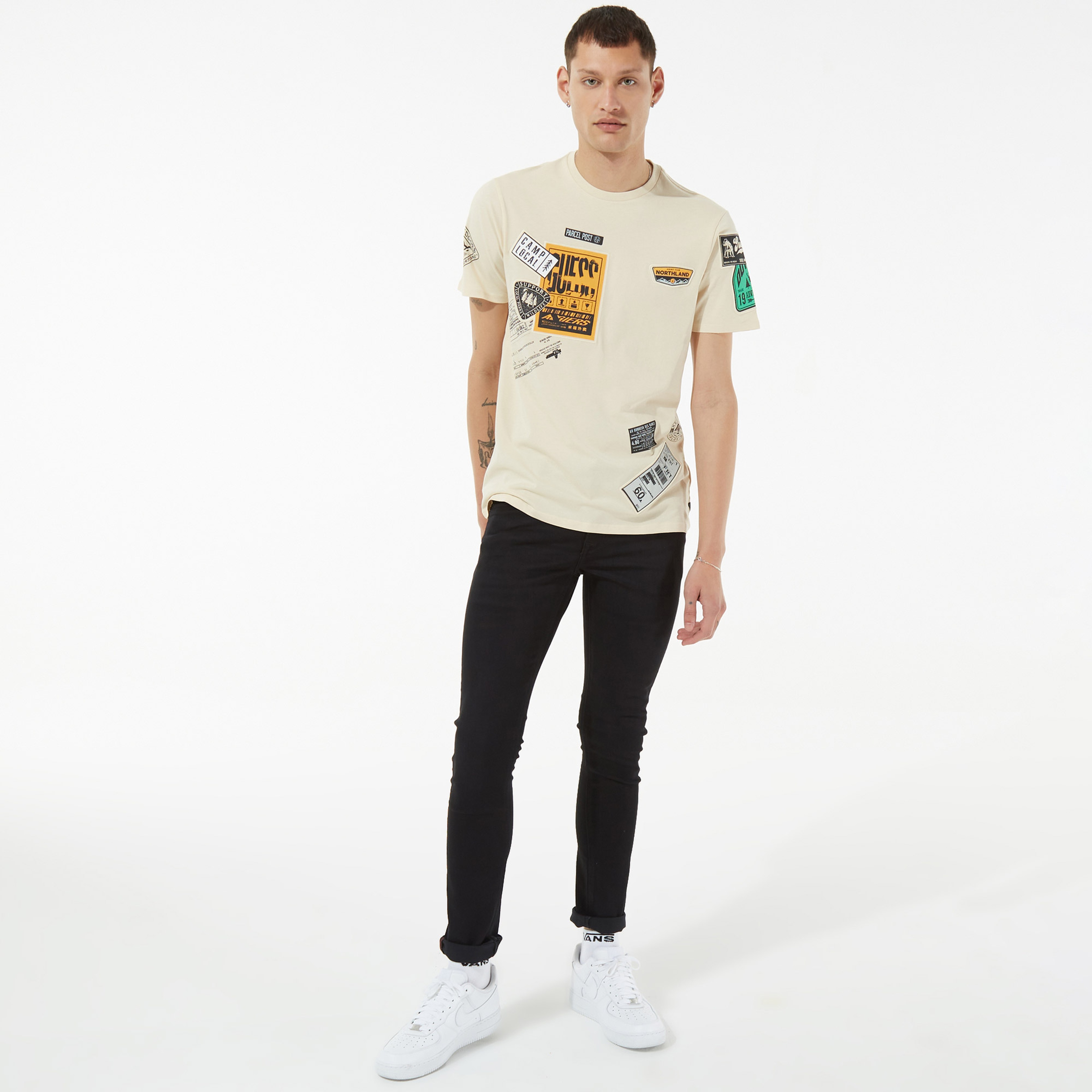 Guess Erkek Krem T-Shirt