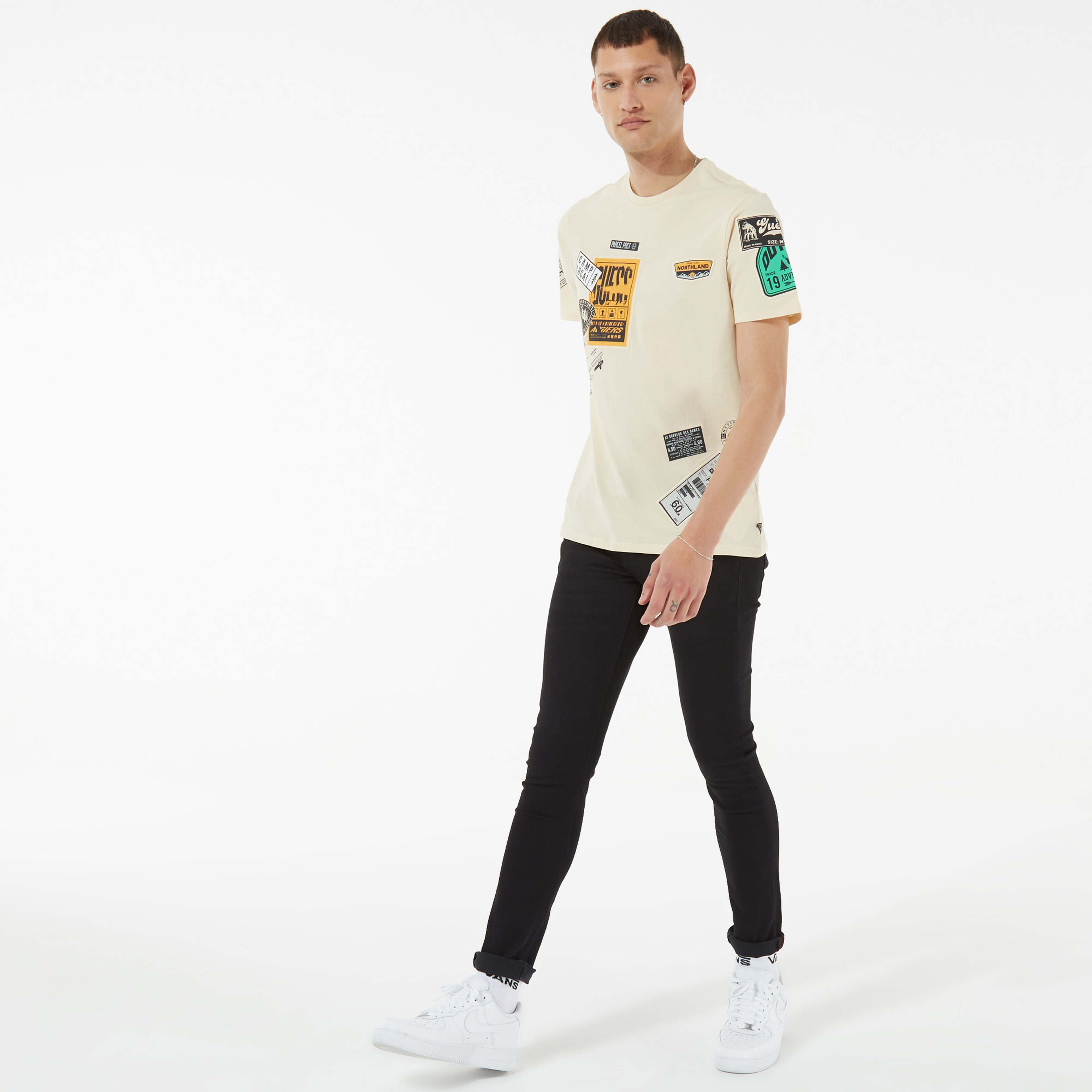 Guess Erkek Krem T-Shirt