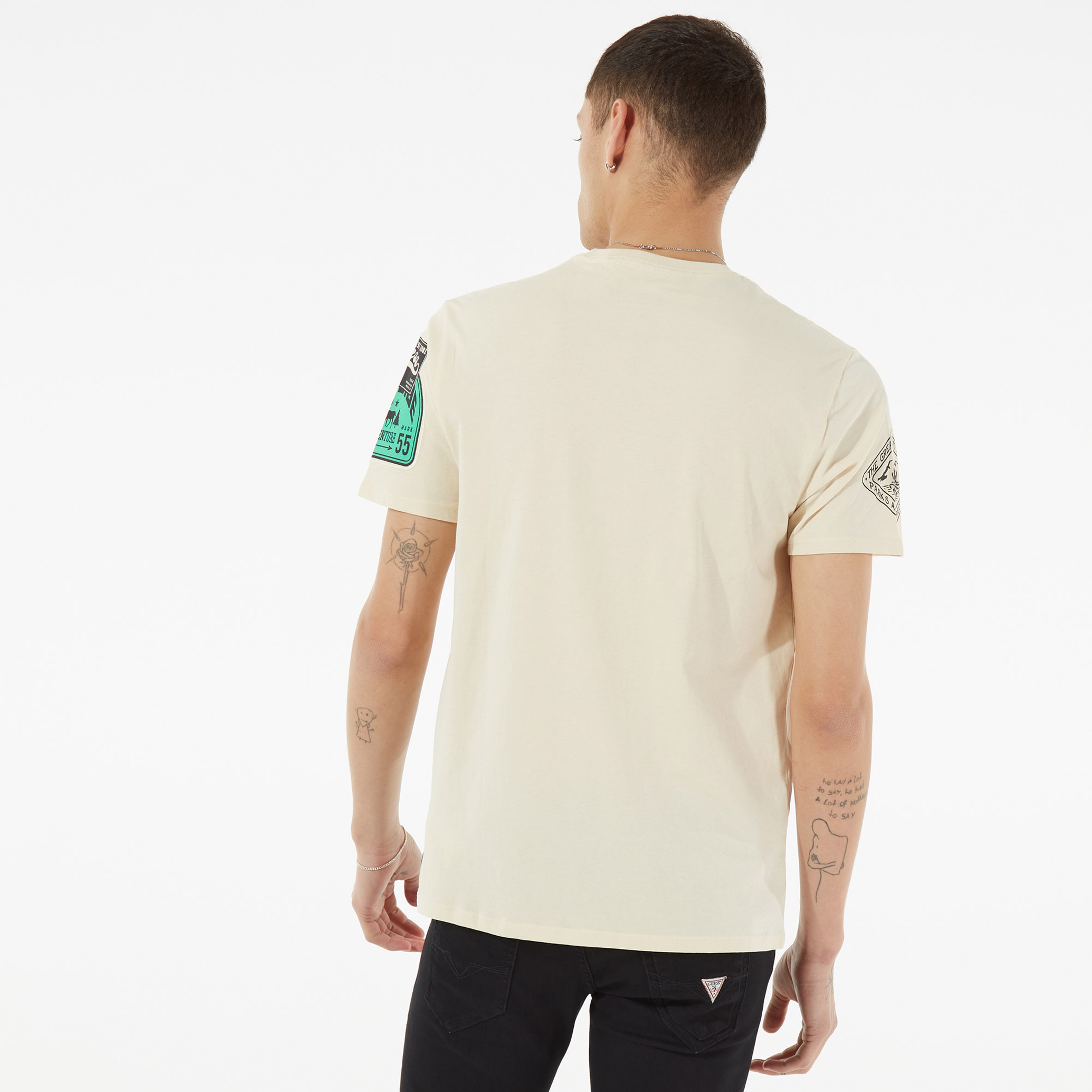 Guess Erkek Krem T-Shirt