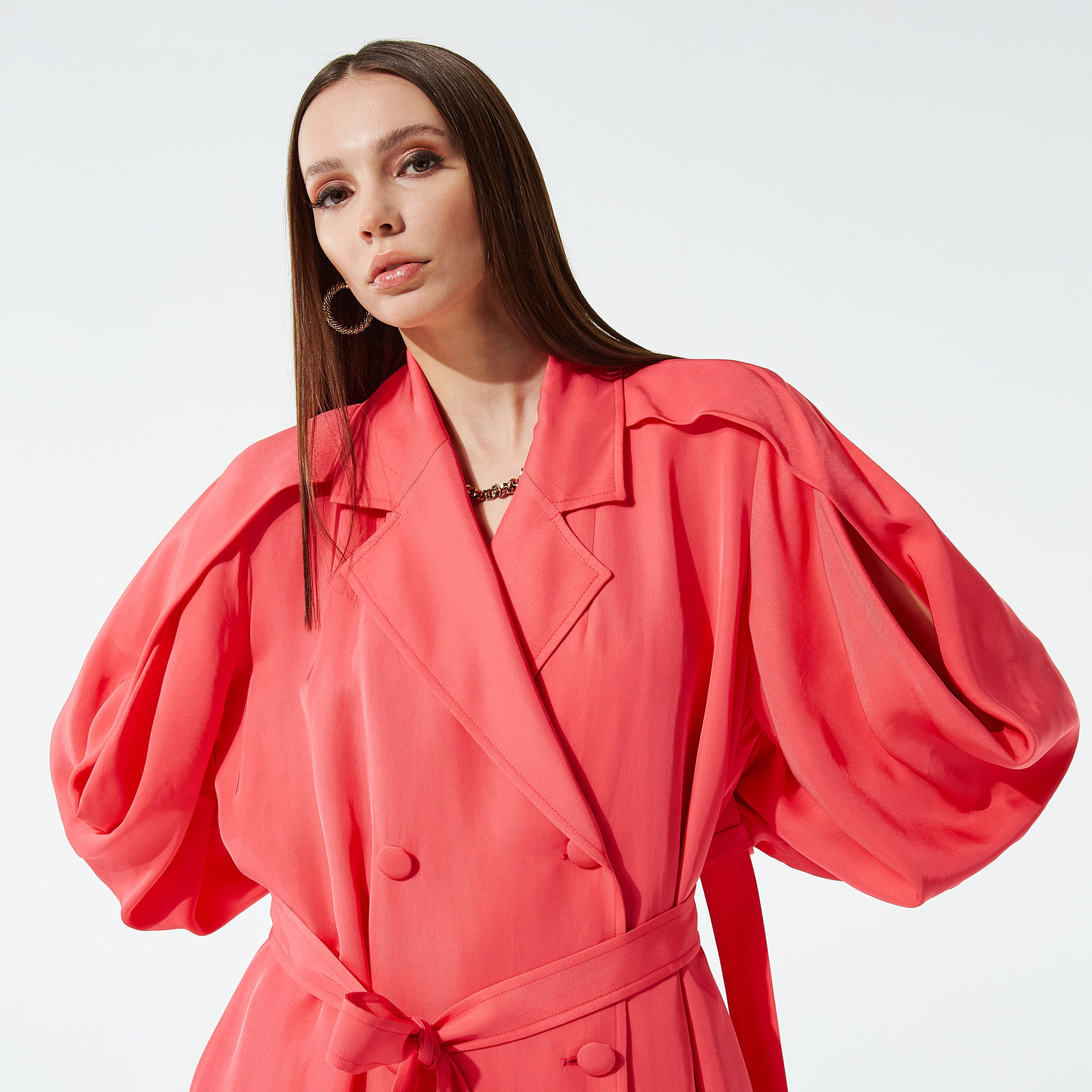 BAQA Erkek Yakalı Pembe Kadın Ceket