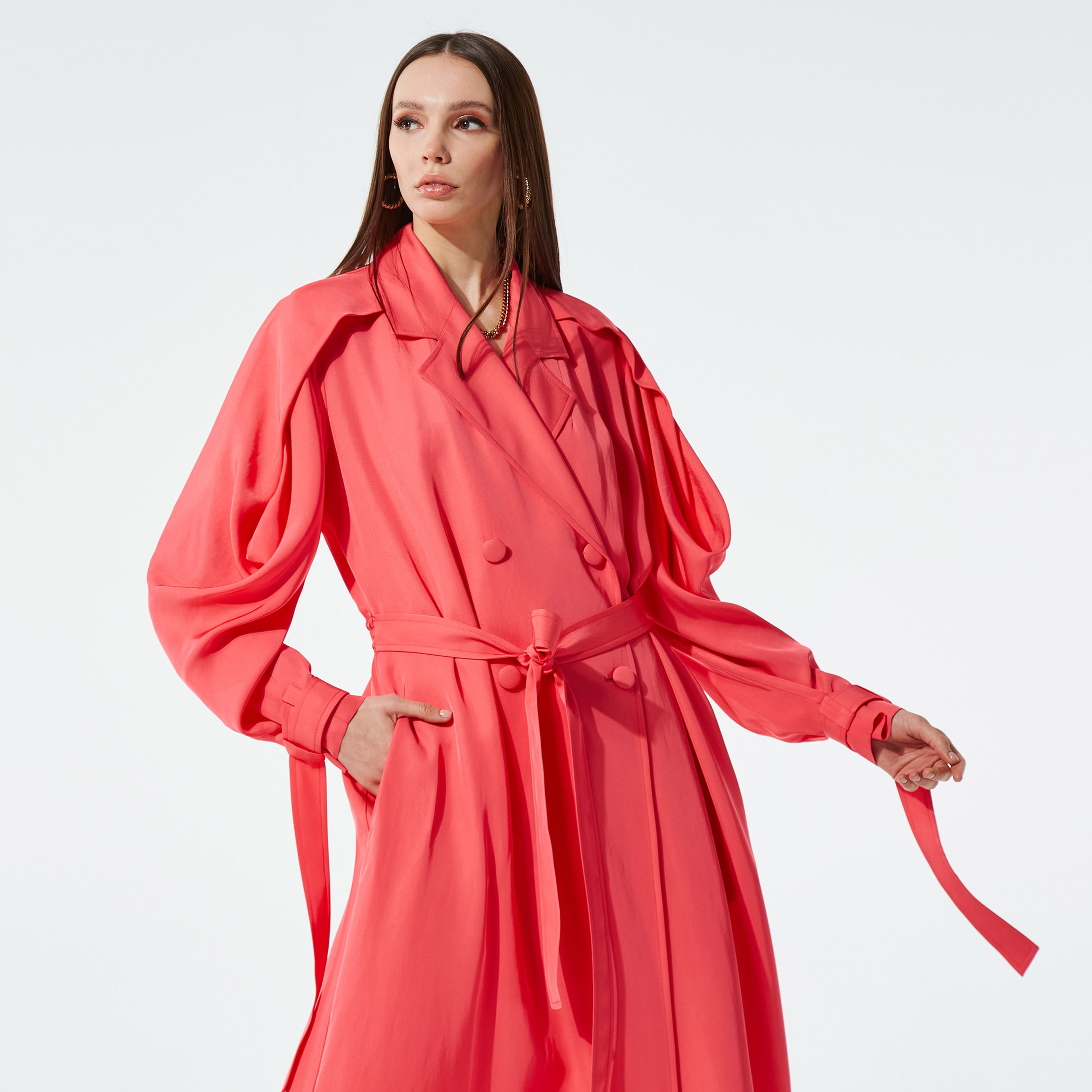 BAQA Erkek Yakalı Pembe Kadın Ceket