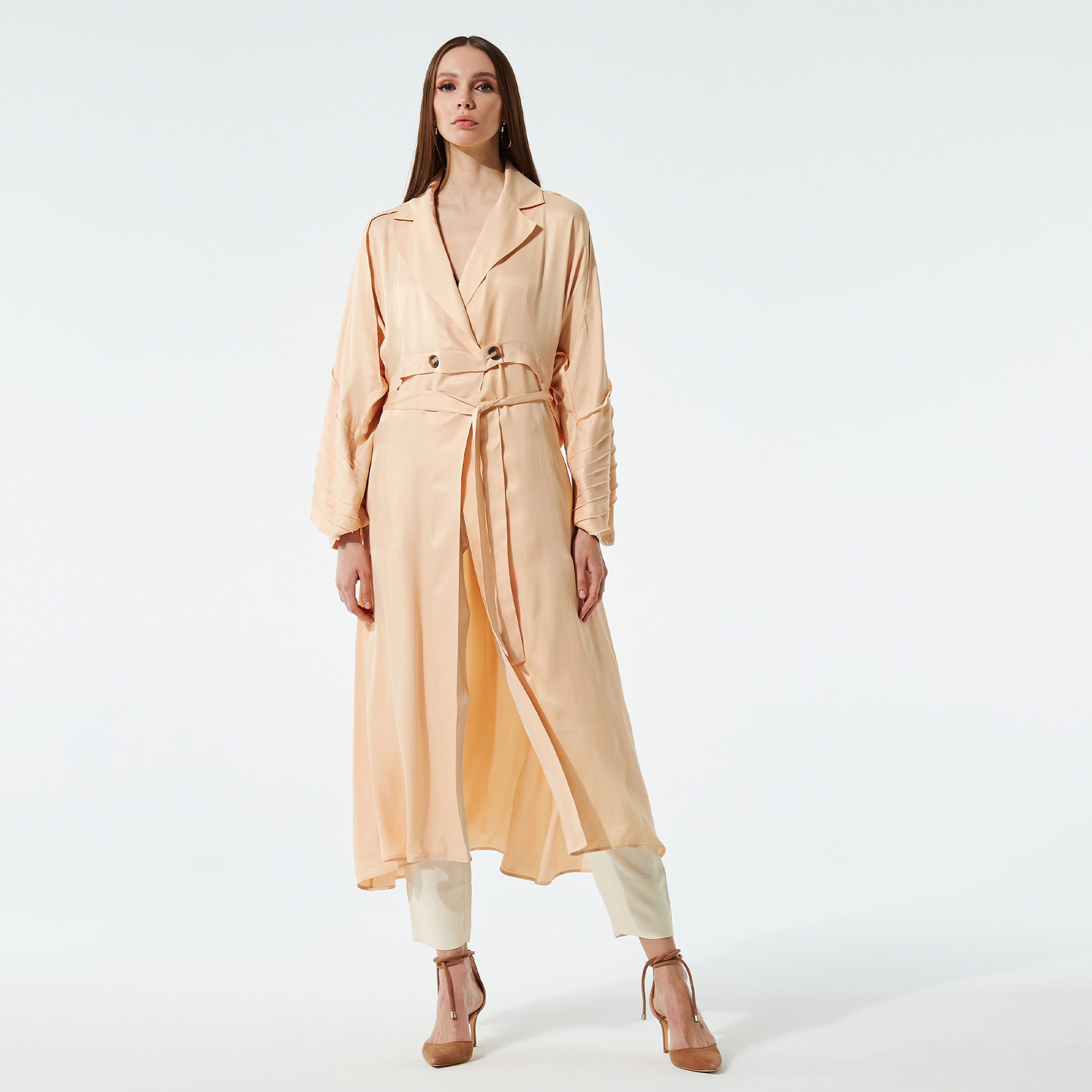 BAQA Sırt Detaylı Oversize Pembe Kadın Ceket