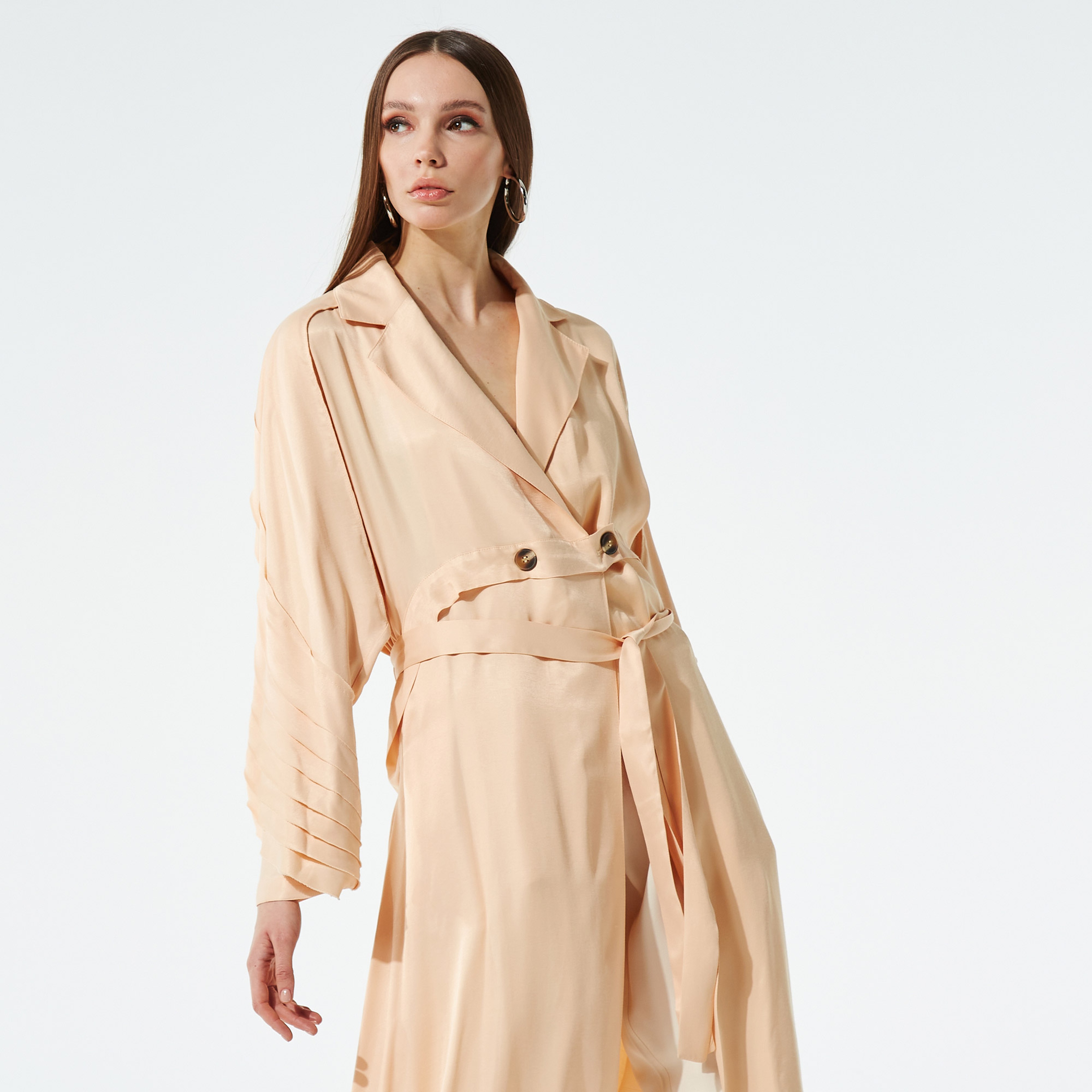 BAQA Sırt Detaylı Oversize Pembe Kadın Ceket