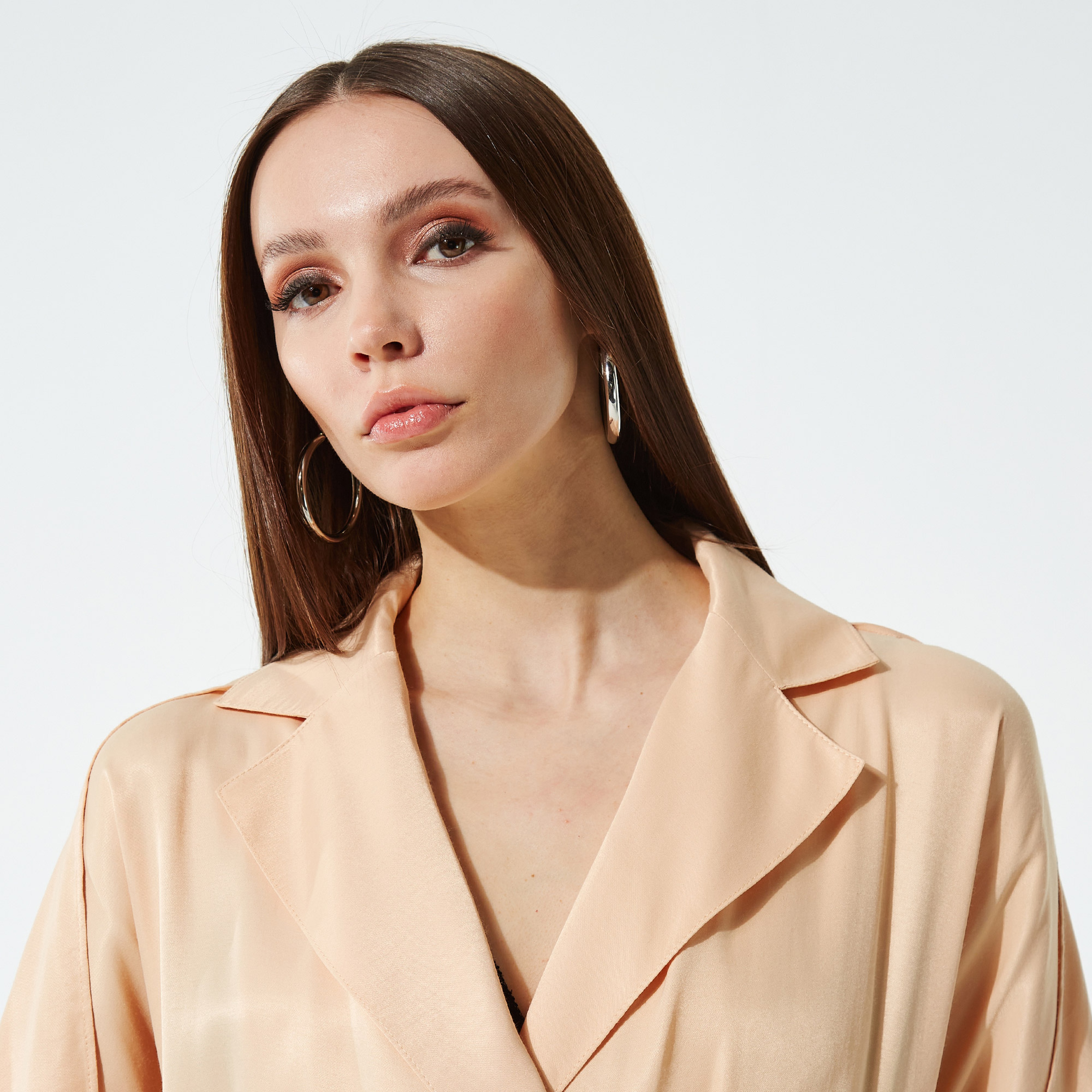 BAQA Sırt Detaylı Oversize Pembe Kadın Ceket