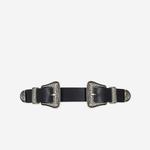 KADIN TOKALI SİYAH DERİ KEMER