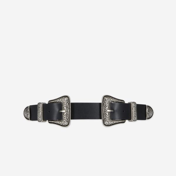 KADIN TOKALI SİYAH DERİ KEMER