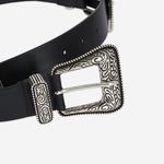 KADIN TOKALI SİYAH DERİ KEMER