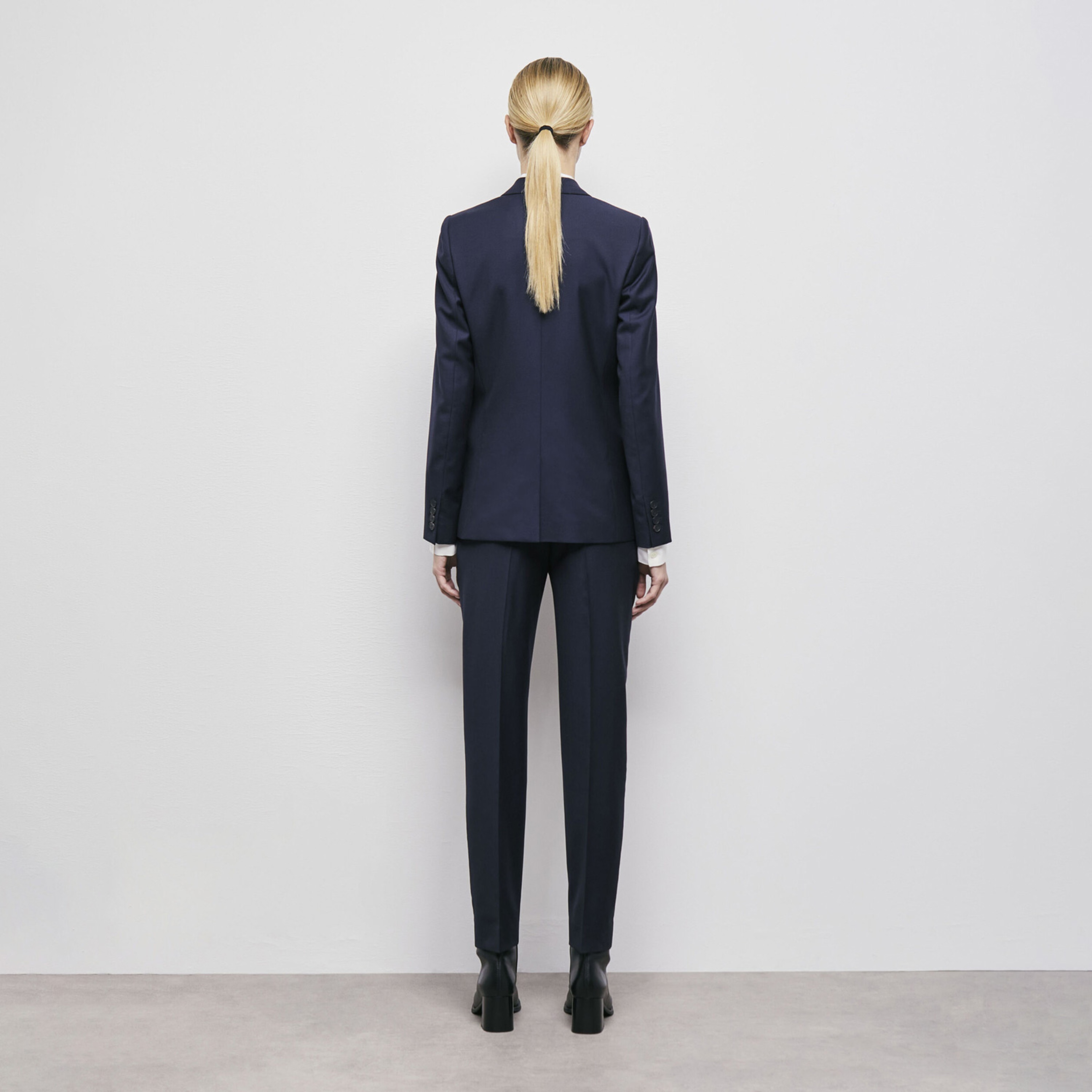 KADIN LACİVERT YÜN BLAZER CEKET