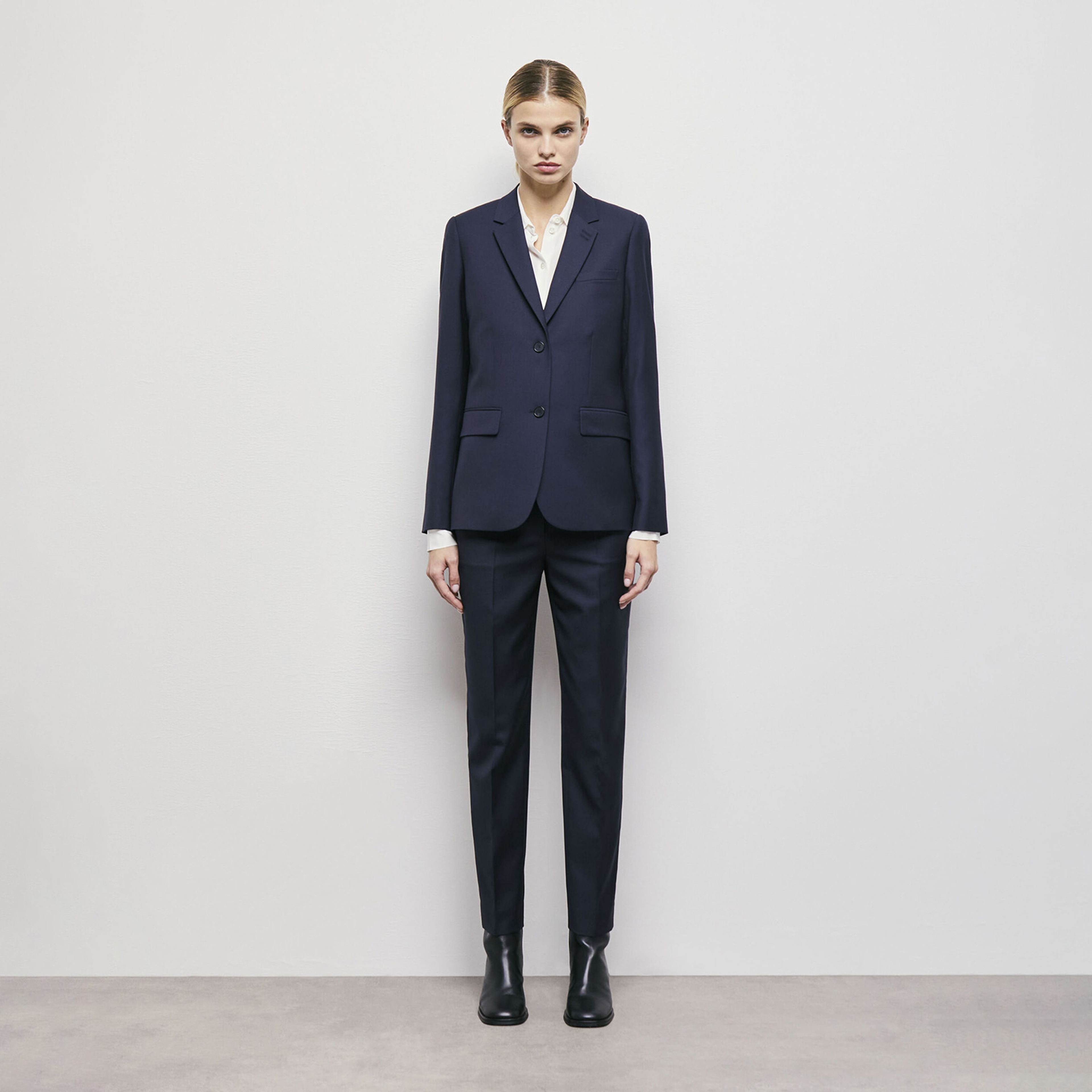 KADIN LACİVERT YÜN BLAZER CEKET