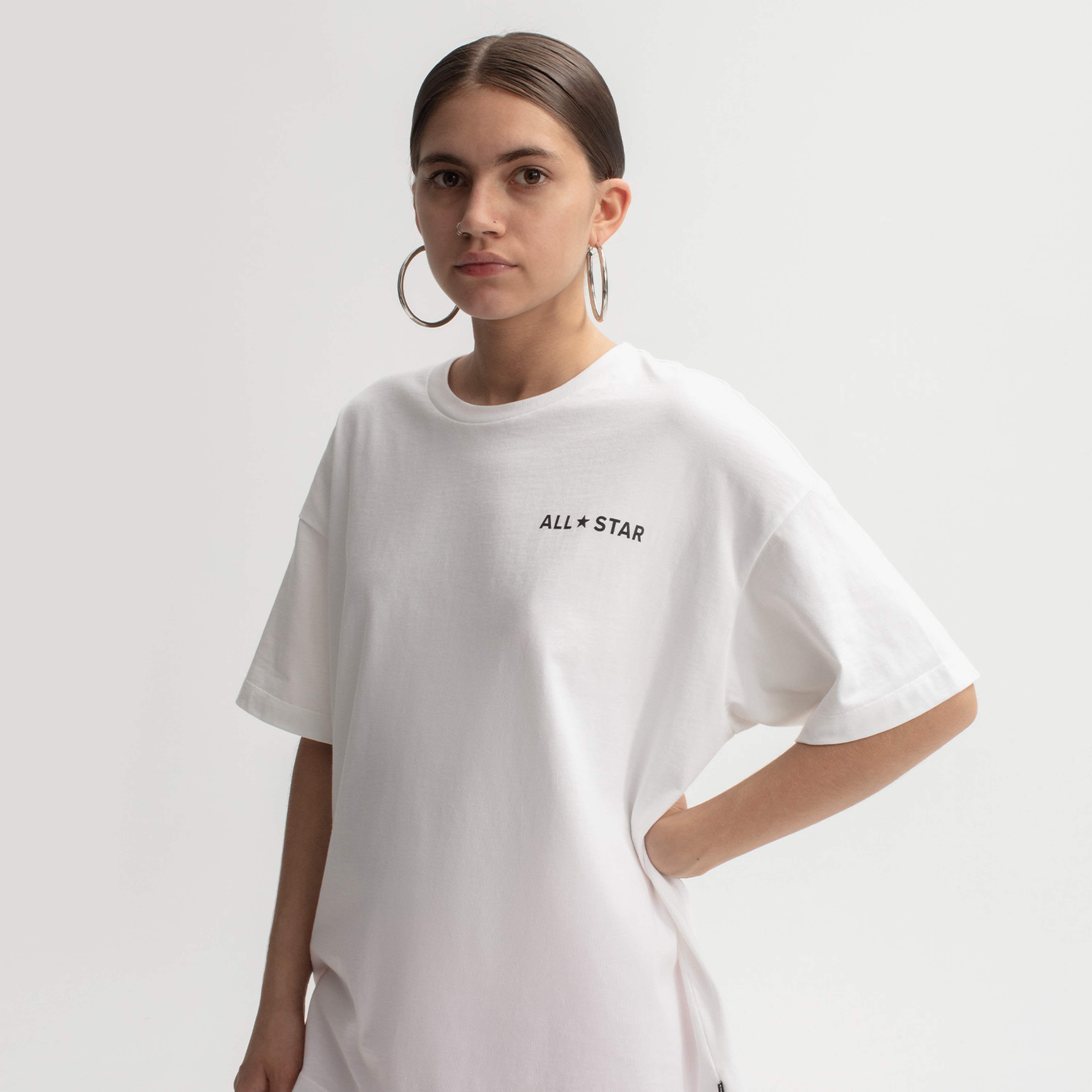 Converse Oversized All Star Kadın Beyaz T-Shirt