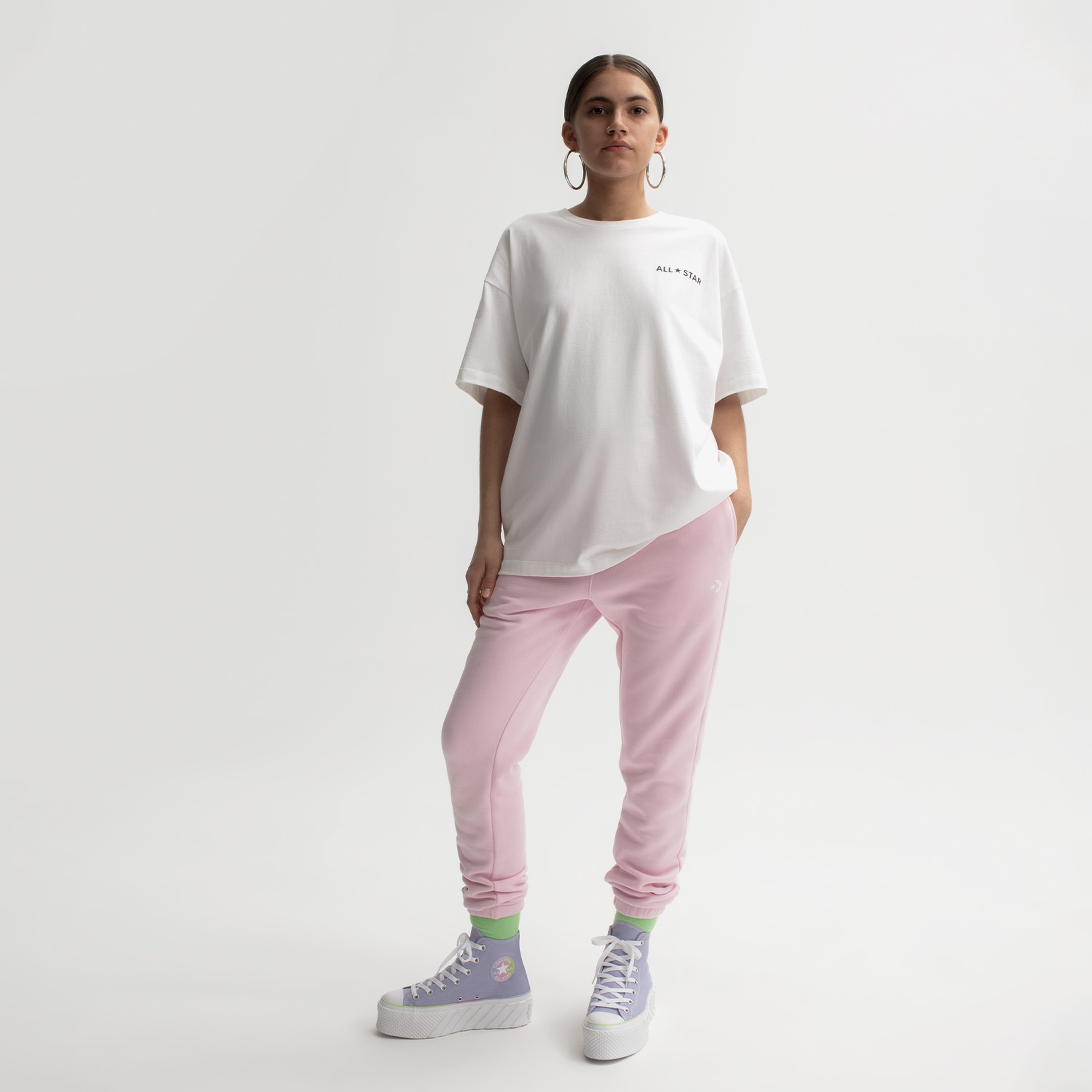 Converse Oversized All Star Kadın Beyaz T-Shirt