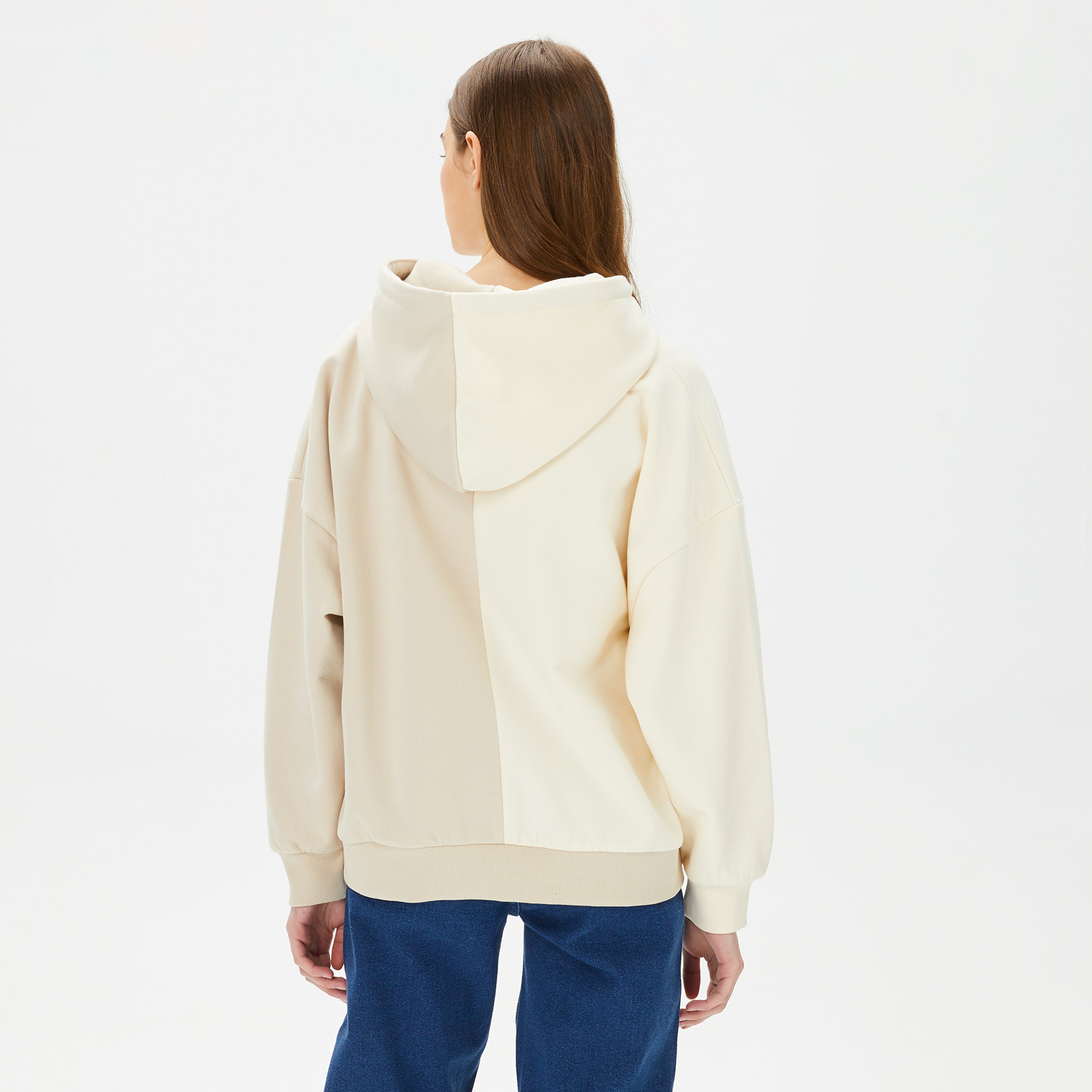 Karl Kani Small Signature Block OS Kadın Bej Hoodie