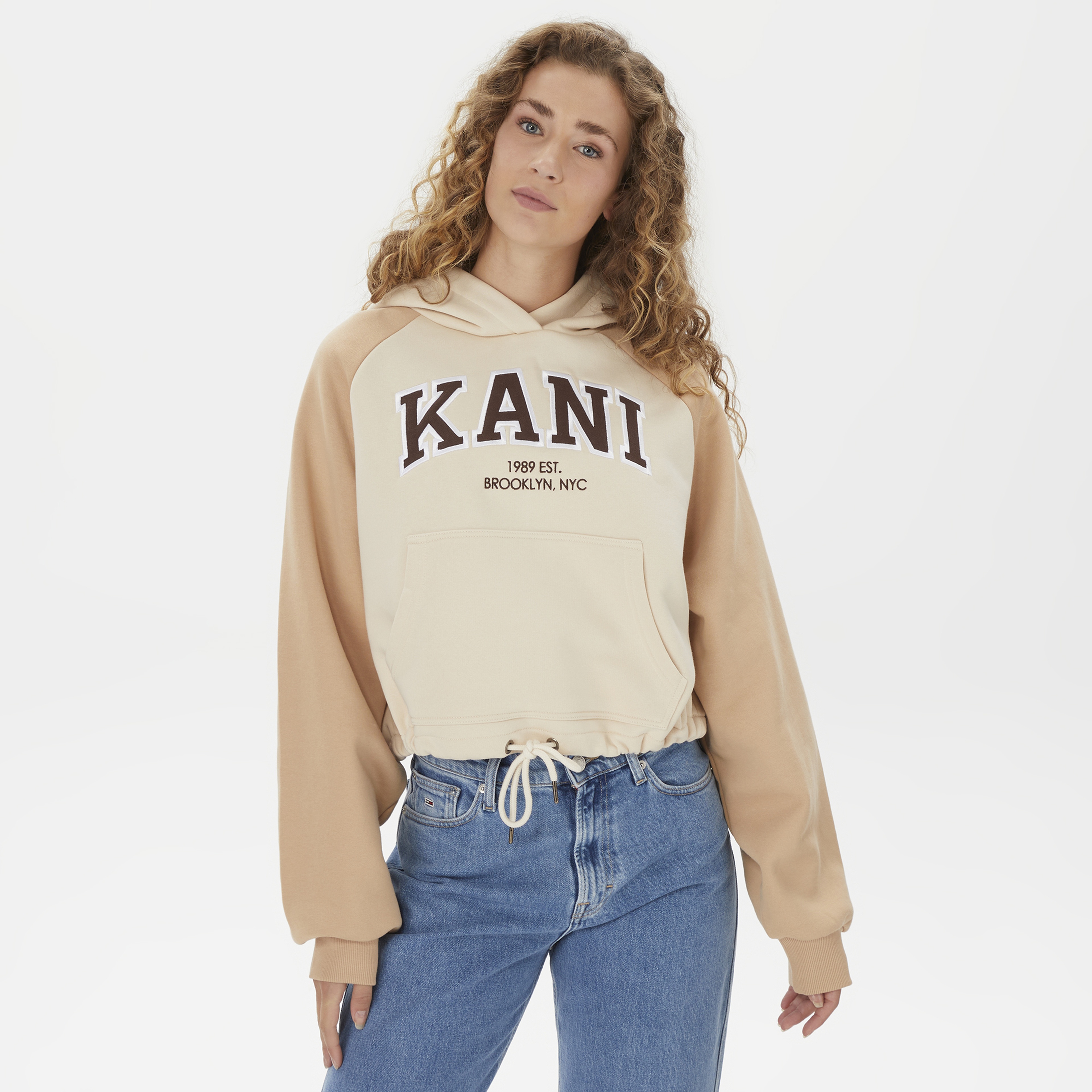 Karl Kani Classic Kadın Krem Hoodie