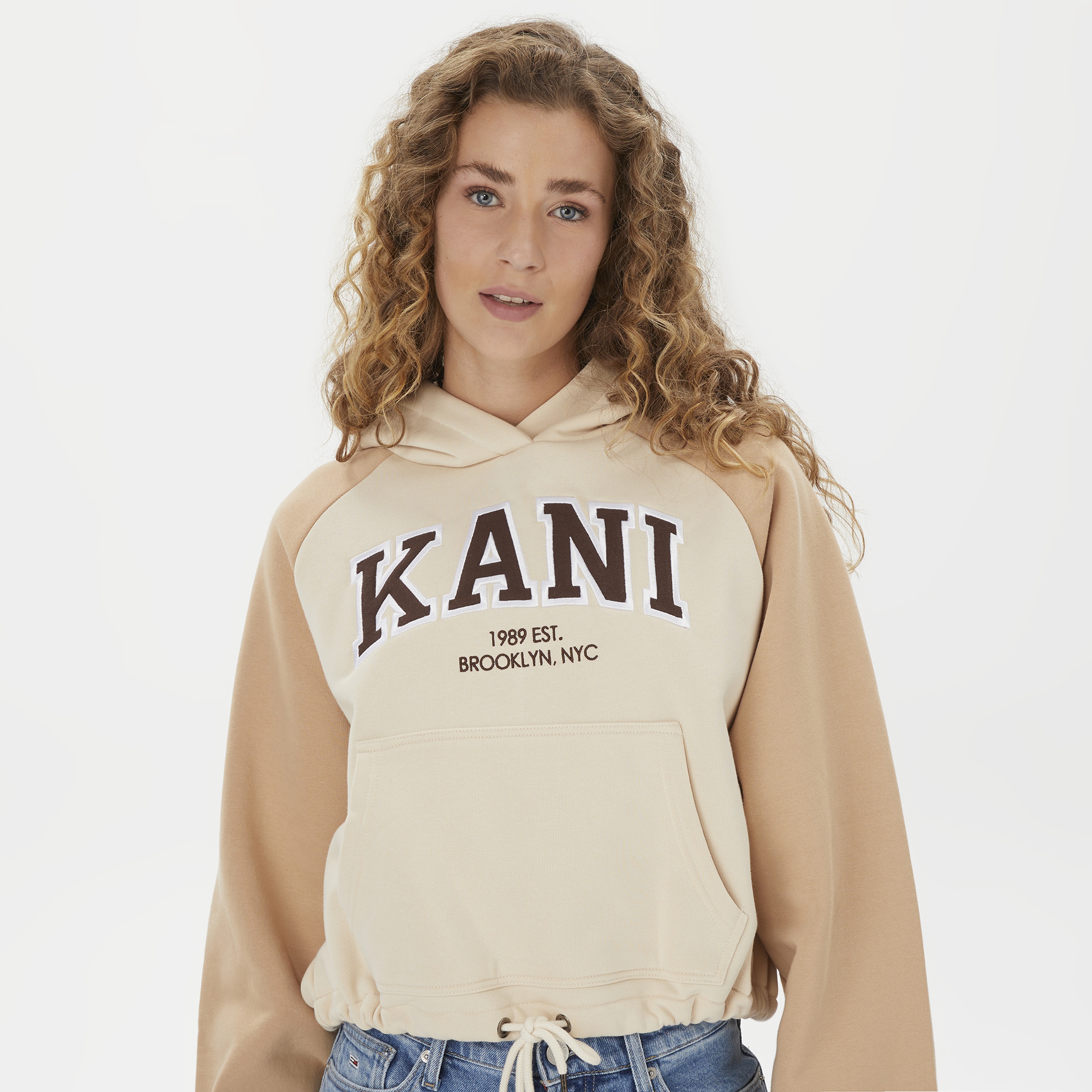 Karl Kani Classic Kadın Krem Hoodie