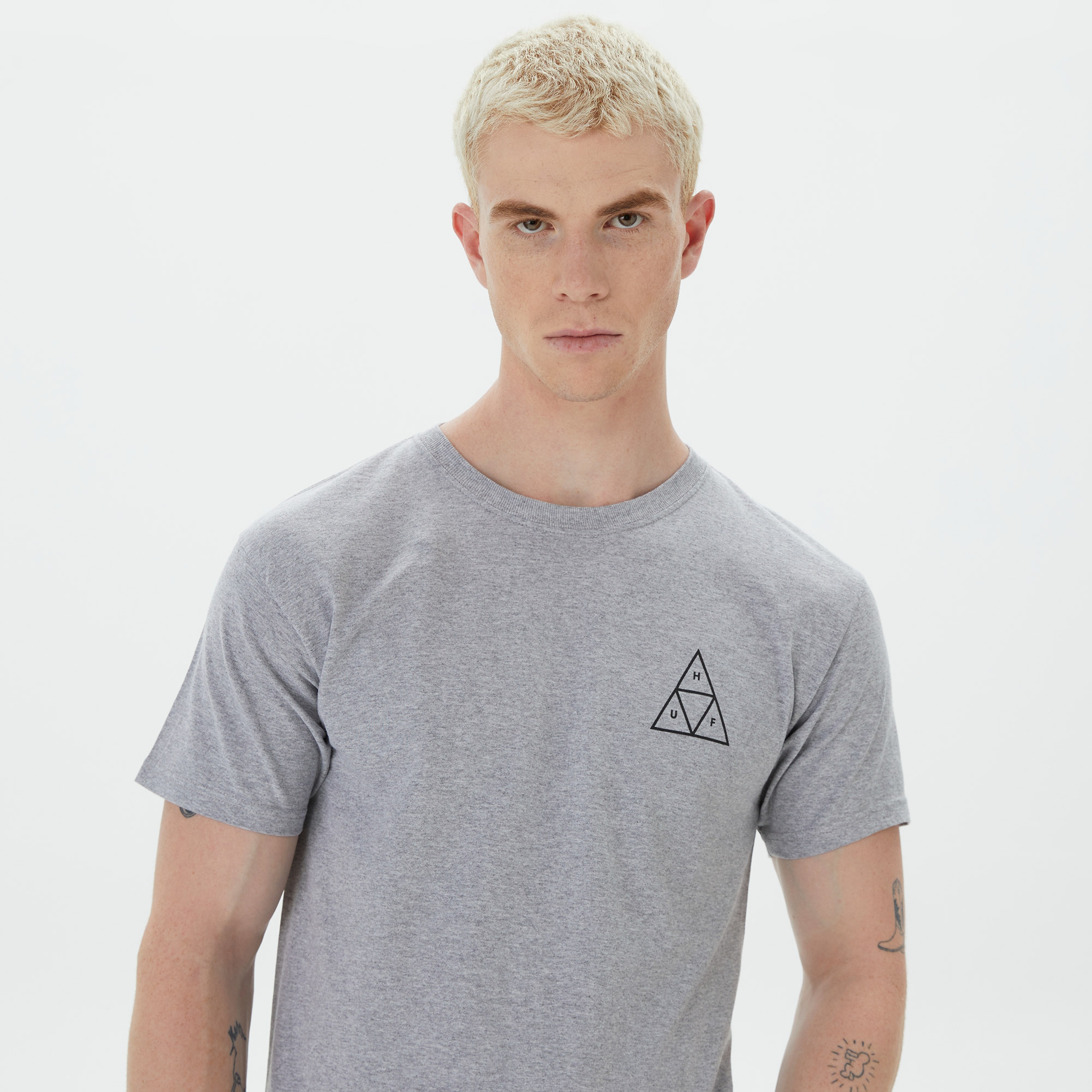 HUF Essentials Tt Erkek Gri T-Shirt