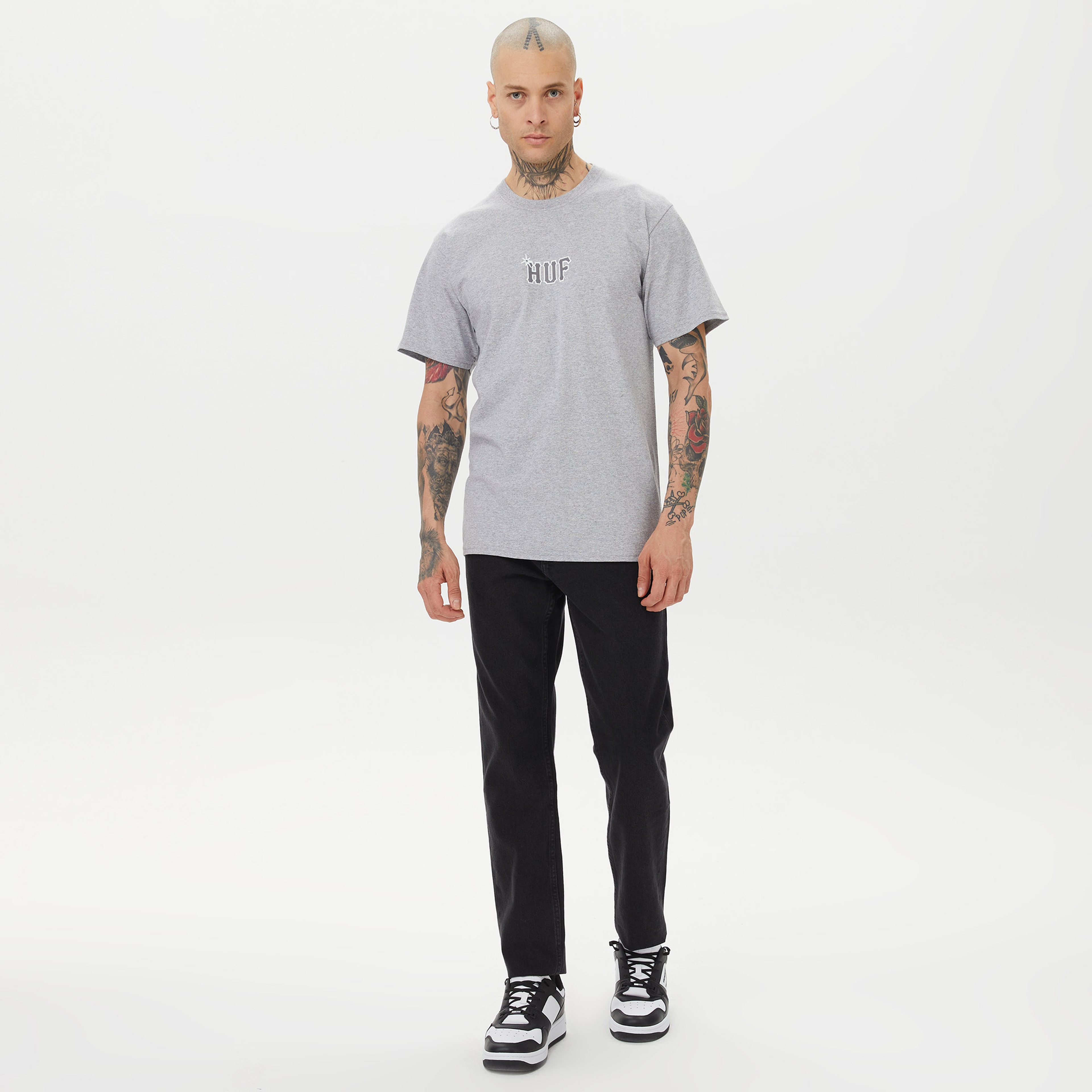 HUF Sideline Erkek Gri T-Shirt