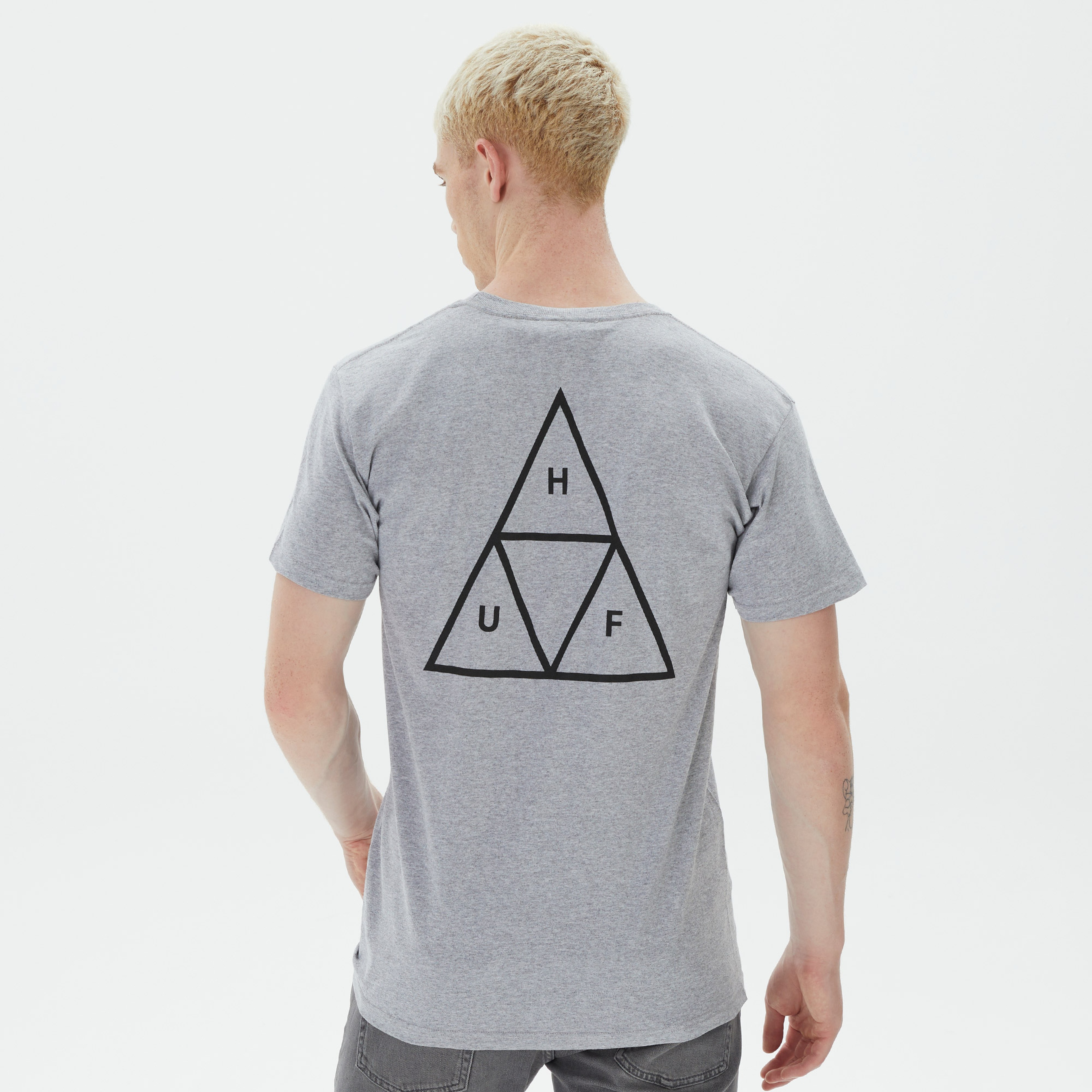 HUF Essentials Tt Erkek Gri T-Shirt
