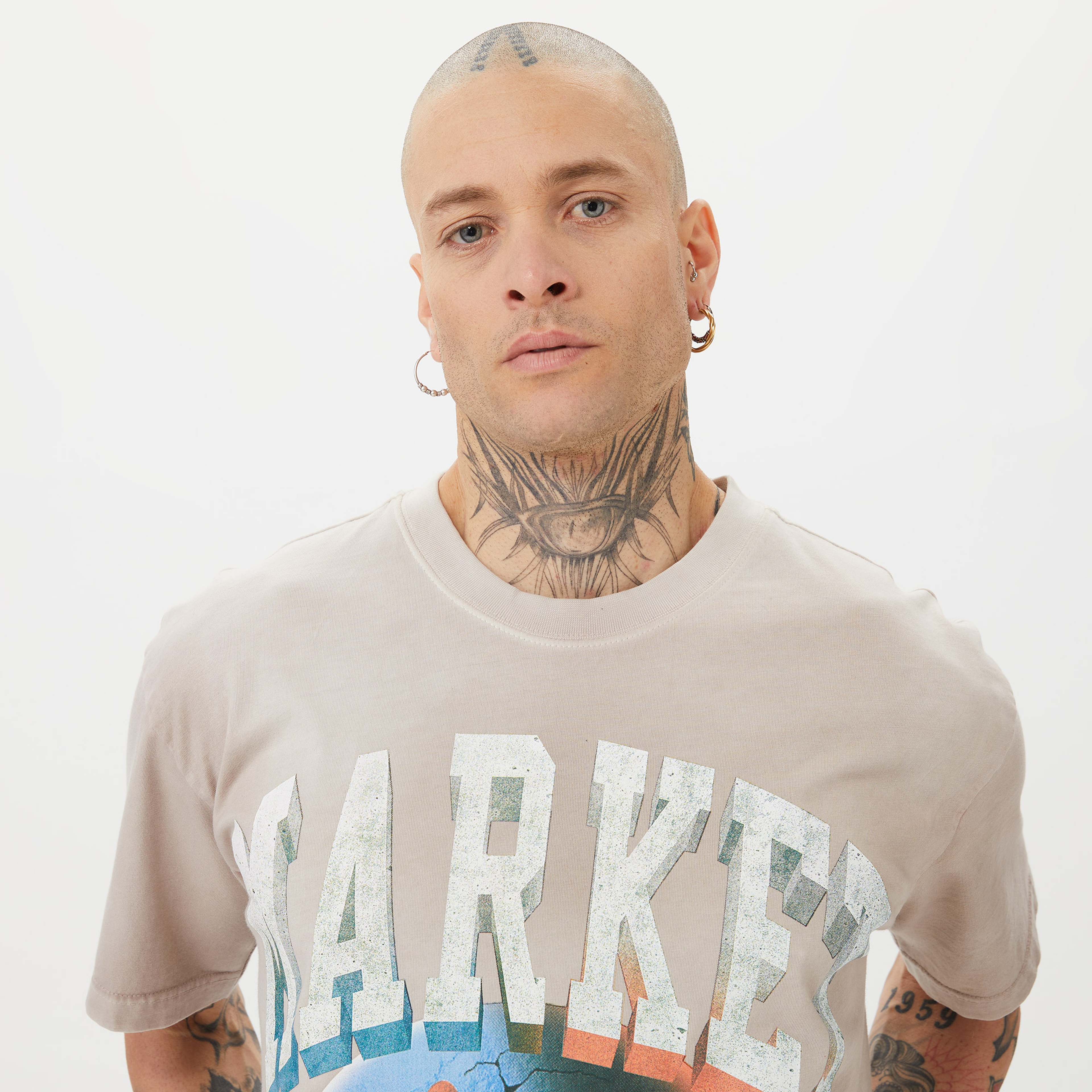 Market Smiley Happiness Within Tie-Dye Erkek Lila T-Shirt