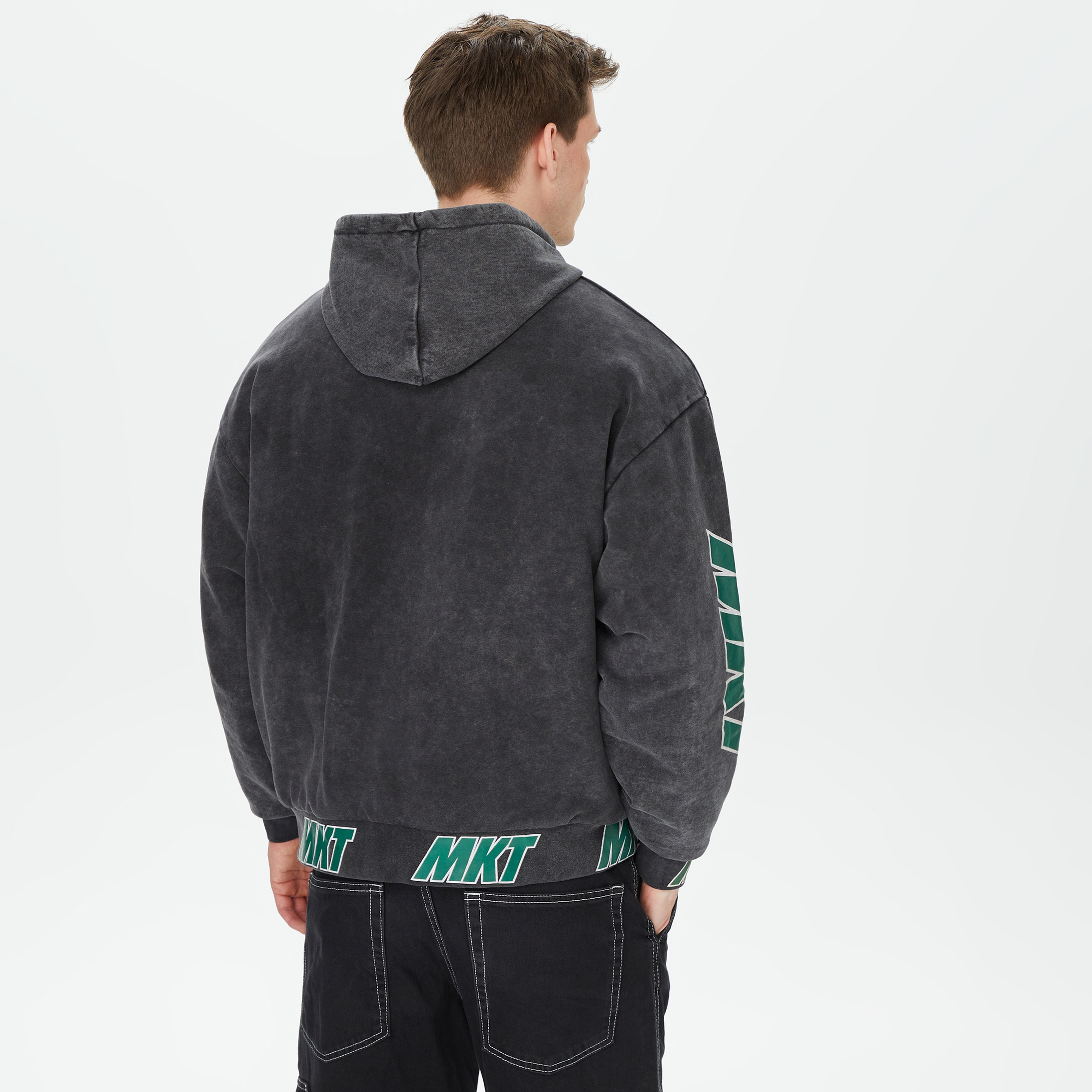 Market Tier Zero Zip Erkek Siyah Hoodie
