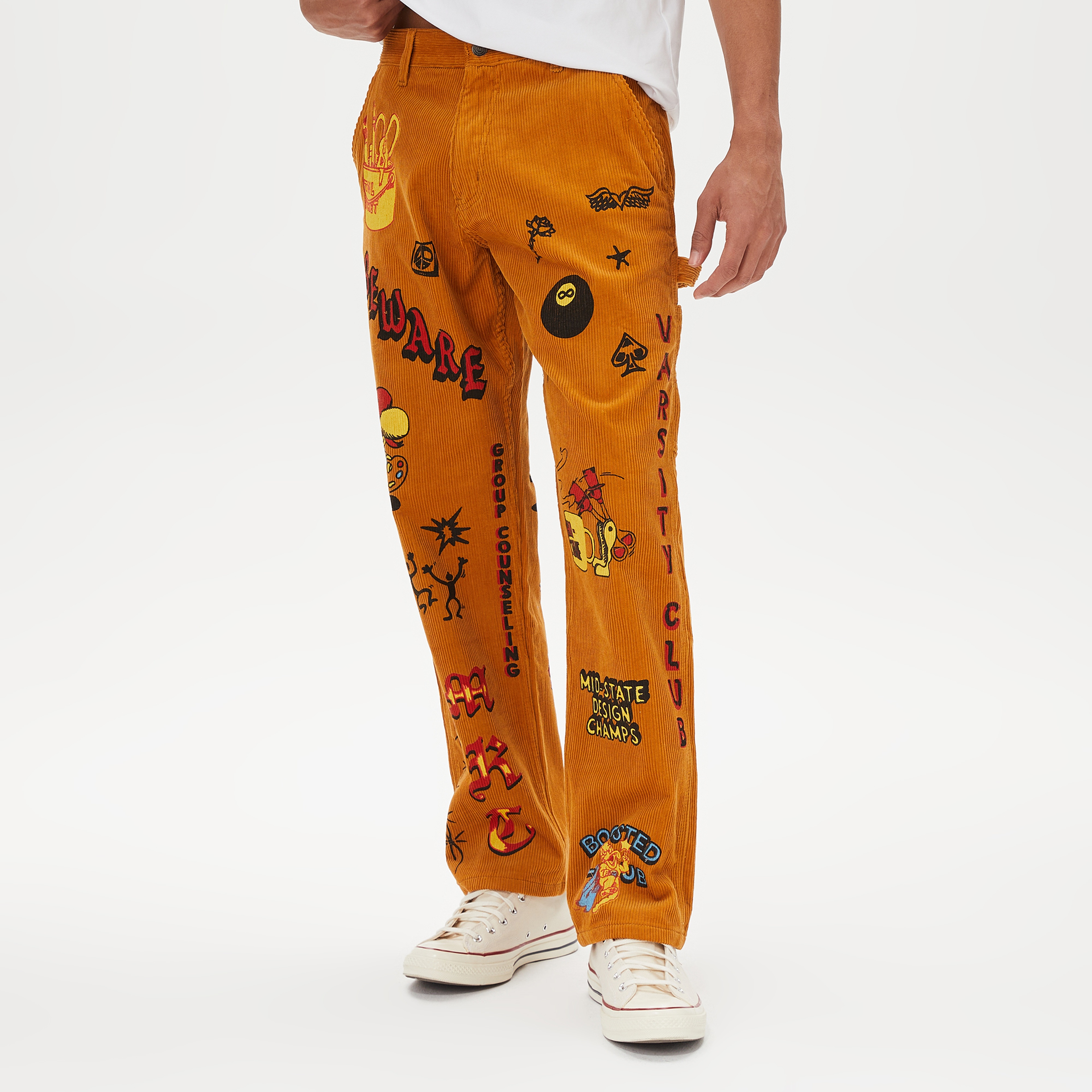 Market Boosted Club Corduroy Erkek Krem Pantolon