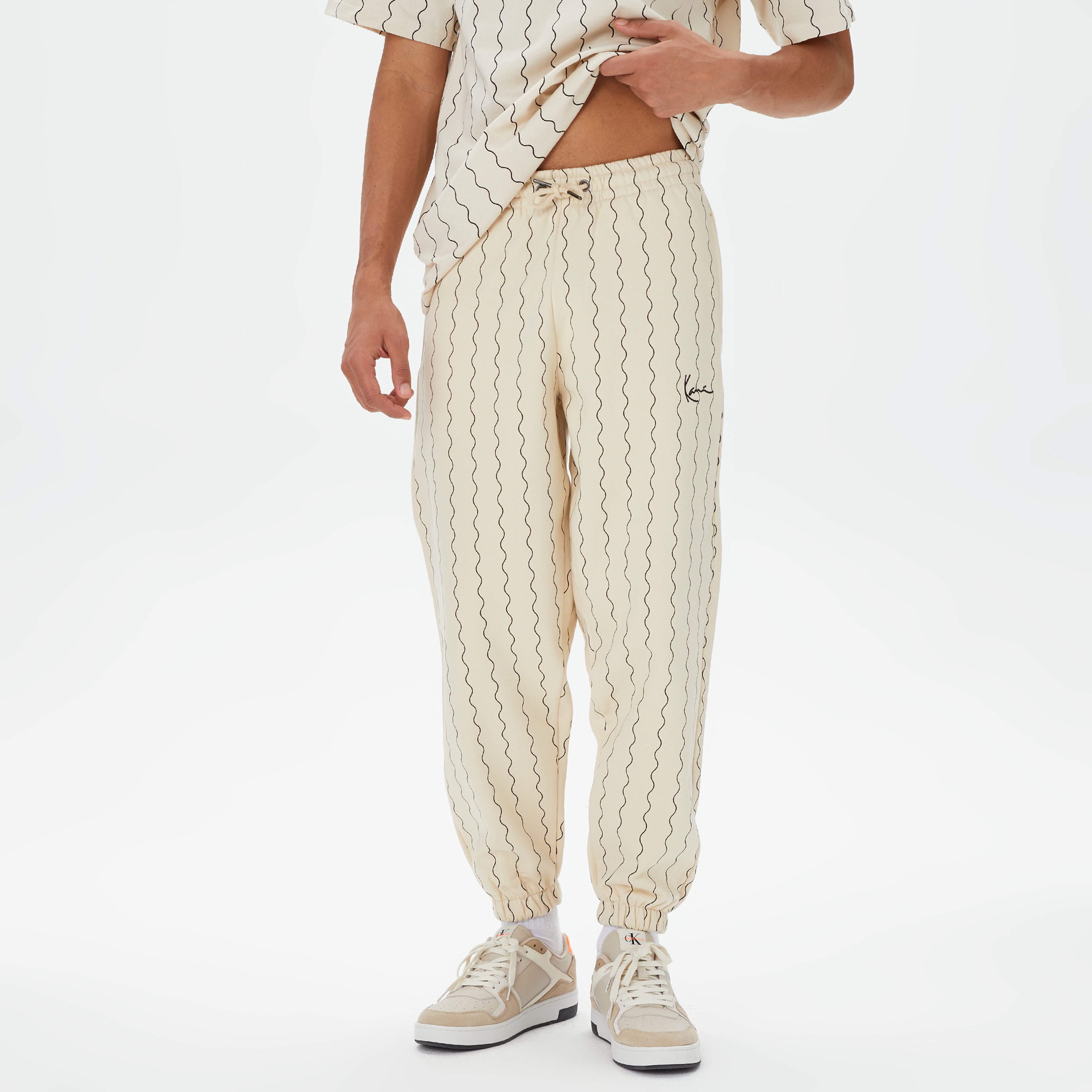 Karl Kani Sml. Sign. Ziczac P-stripe Relxd Fit Erkek Beyaz Eşofman Altı