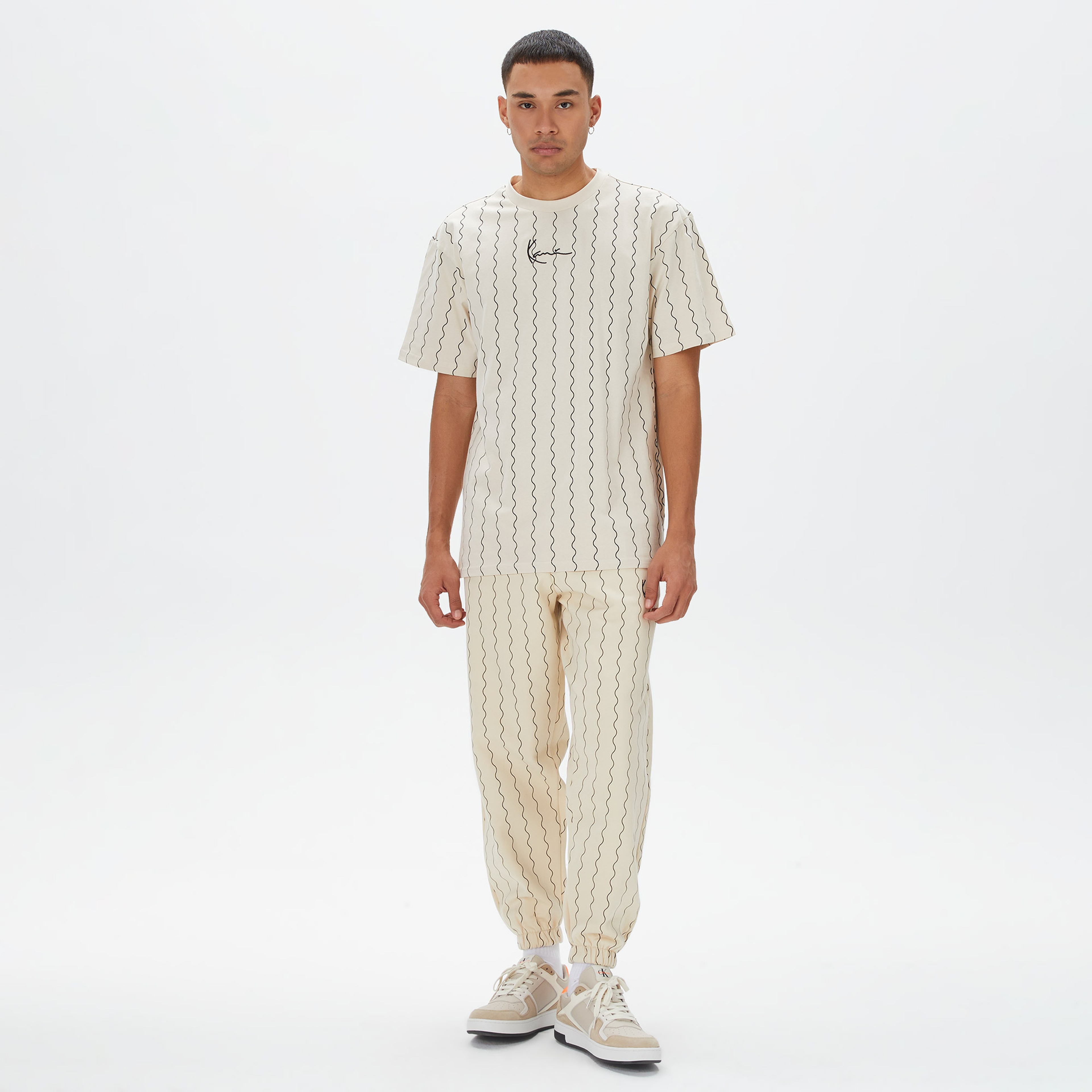 Karl Kani Sml. Sign. Ziczac P-stripe Relxd Fit Erkek Beyaz Eşofman Altı