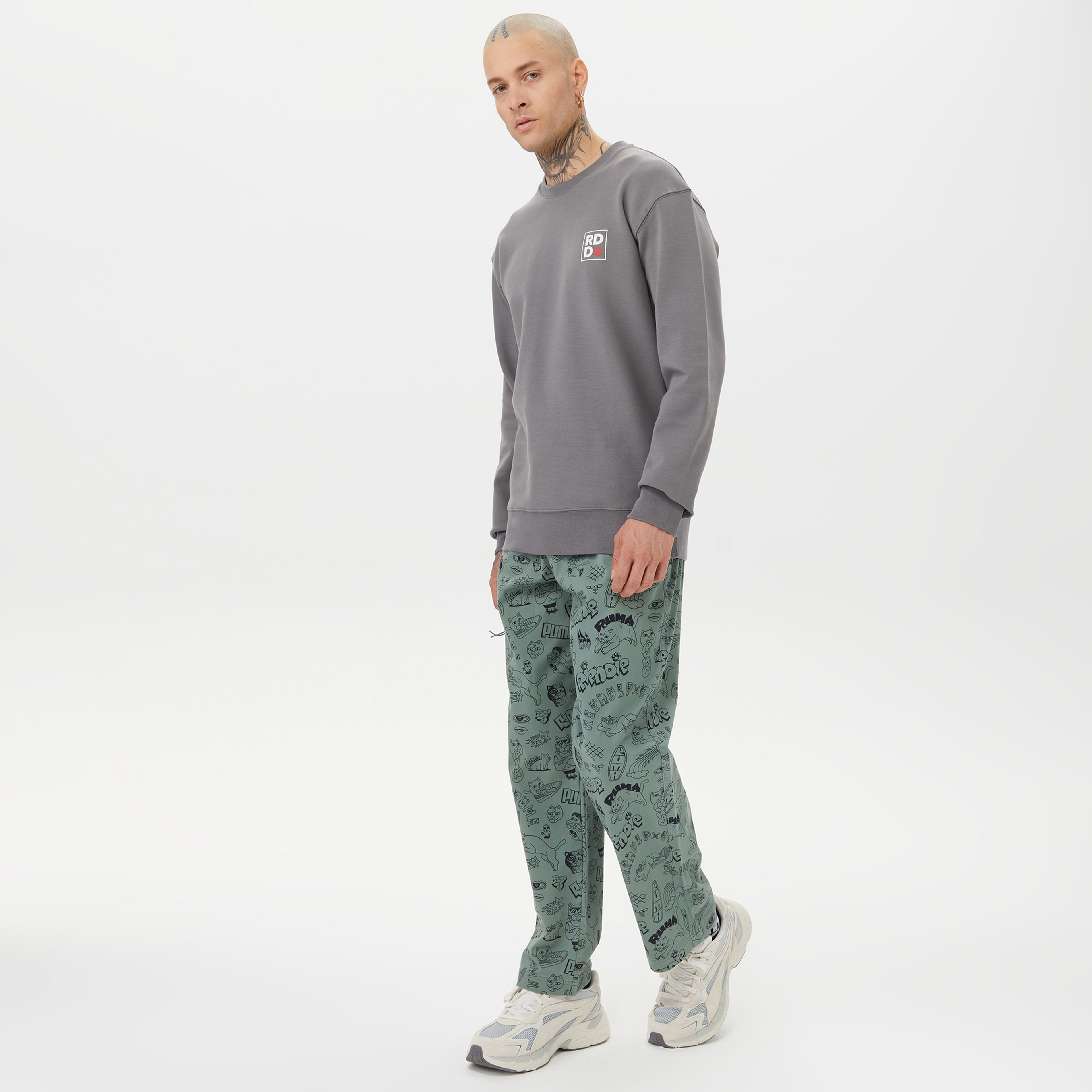 R.D.D. Royal Denim Division Erkek Gri Sweatshirt