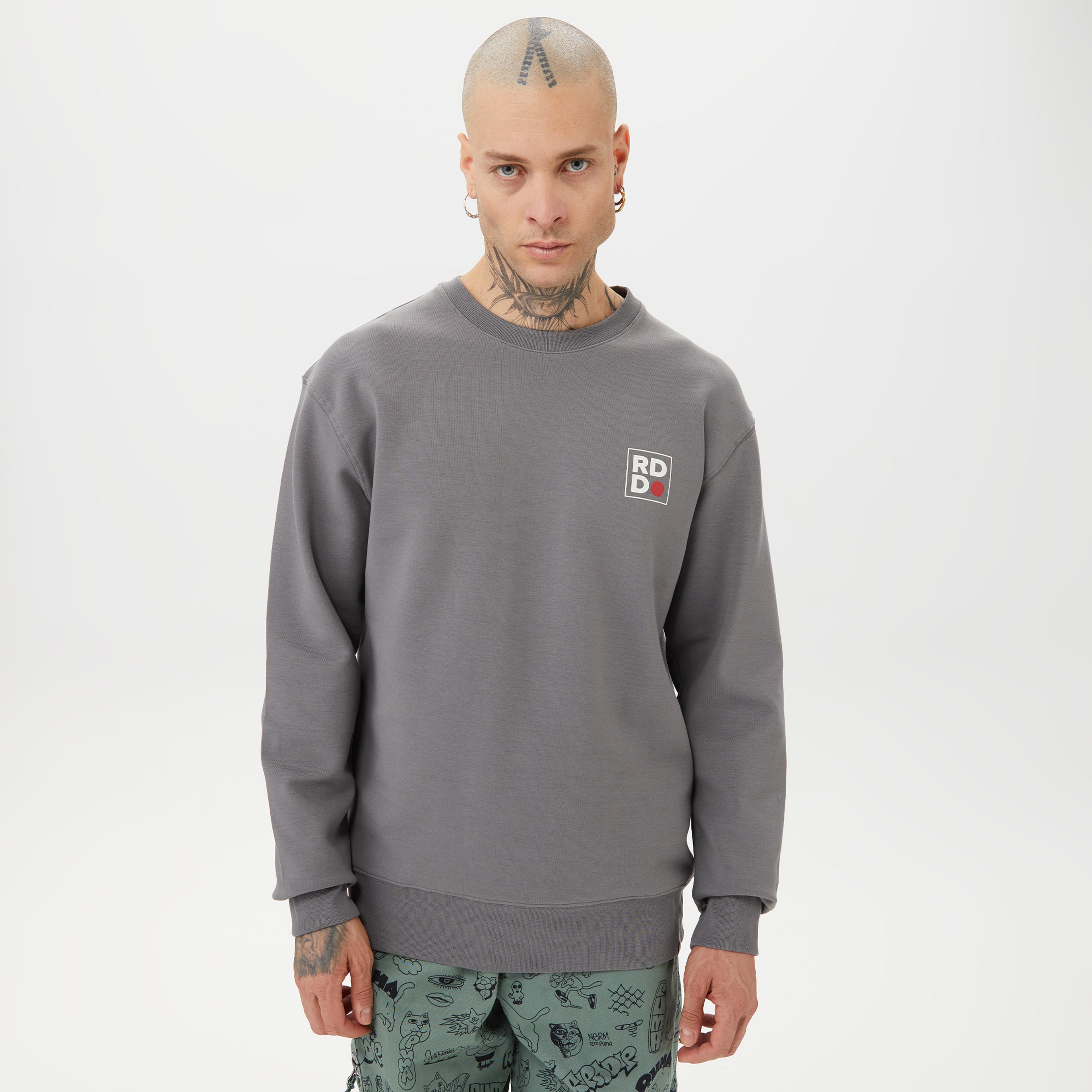 R.D.D. Royal Denim Division Erkek Gri Sweatshirt