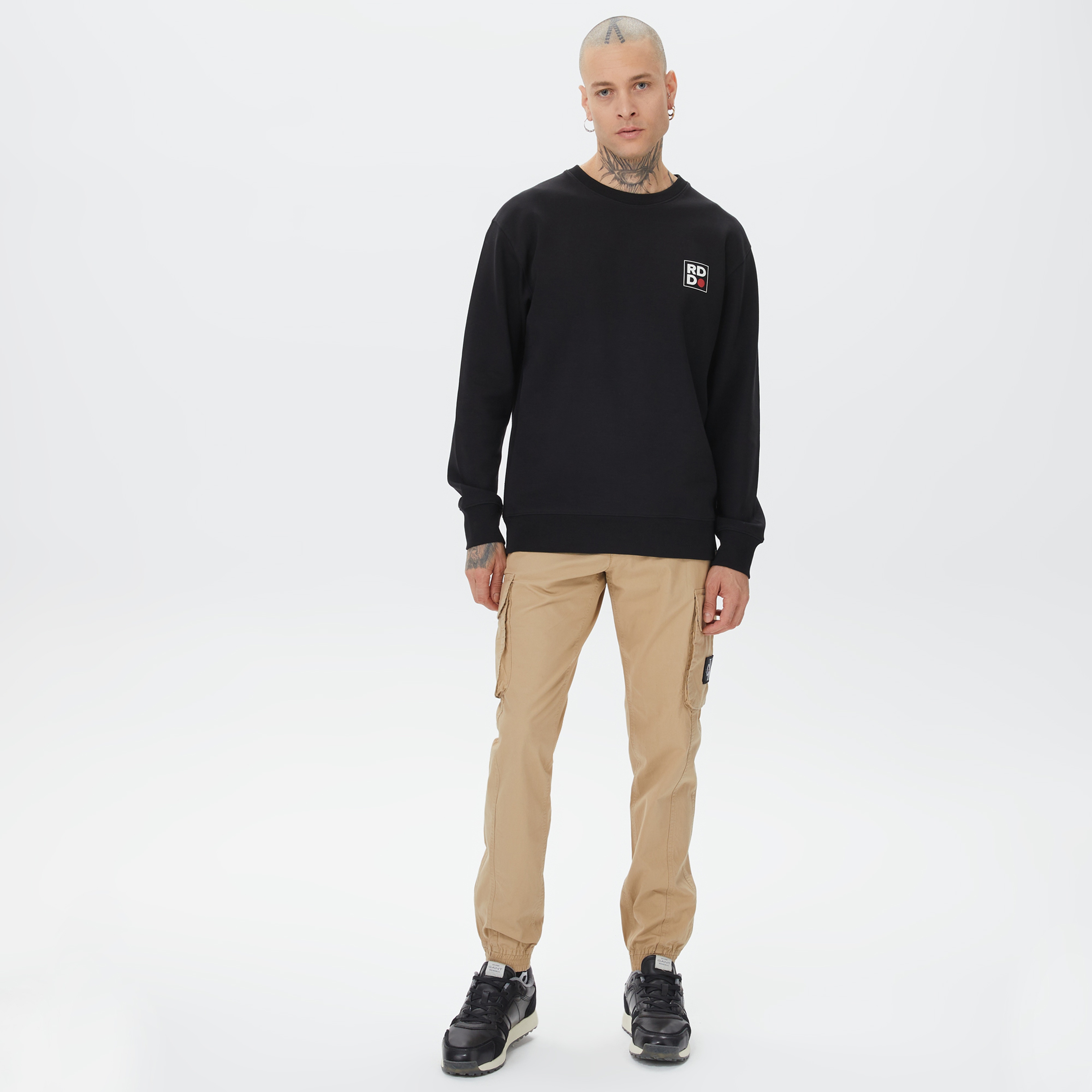 R.D.D. Royal Denim Division Erkek Siyah Sweatshirt