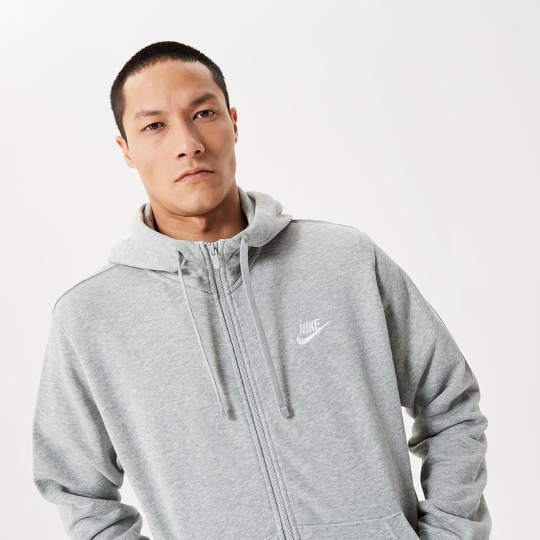 Nike Club French Terry Erkek Gri Eşofman Üstü