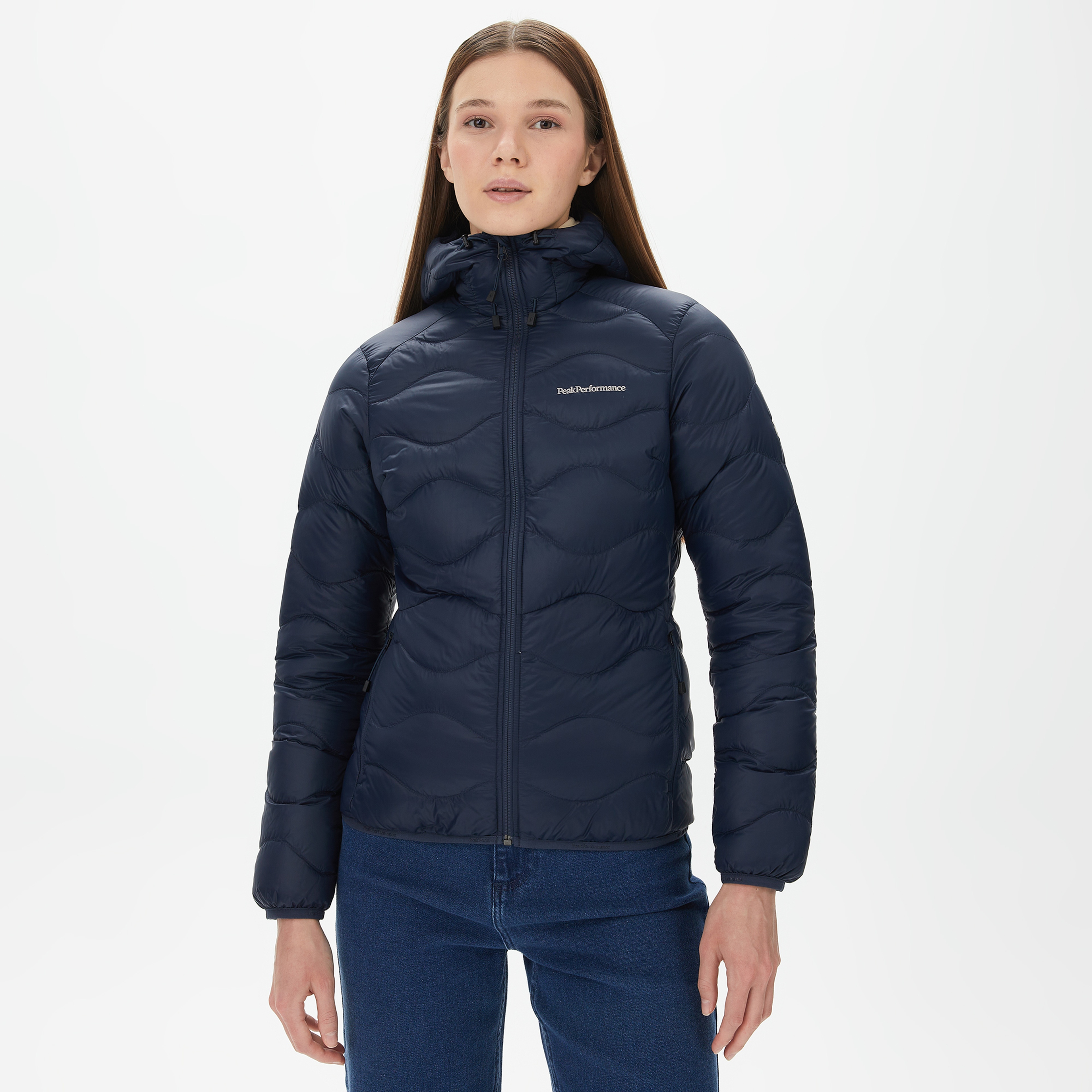 Peak Performance Helium Down Hood Kadın Lacivert Outdoor Mont