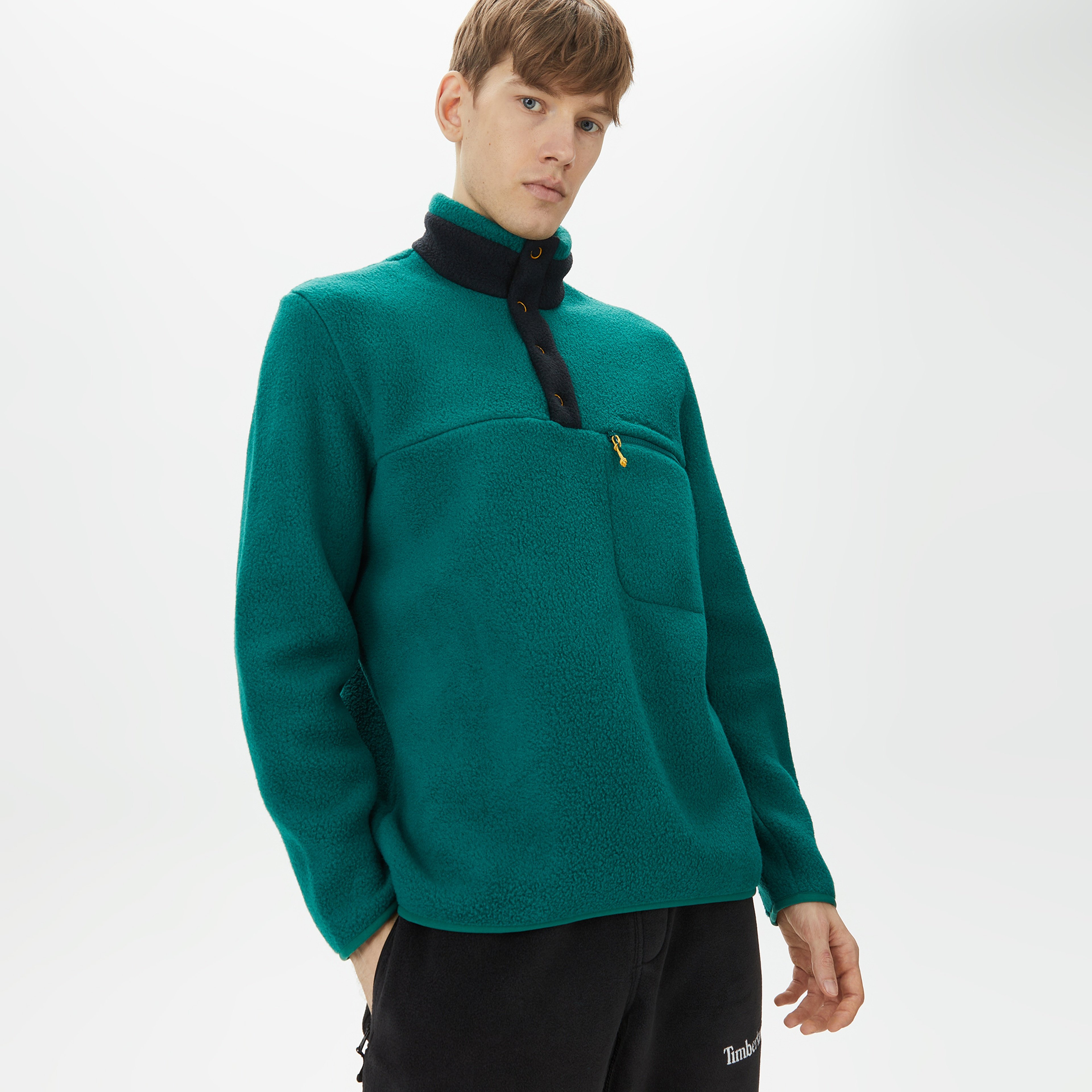 Peak Performance Fleece Snap Erkek Yeşil Outdoor Polar