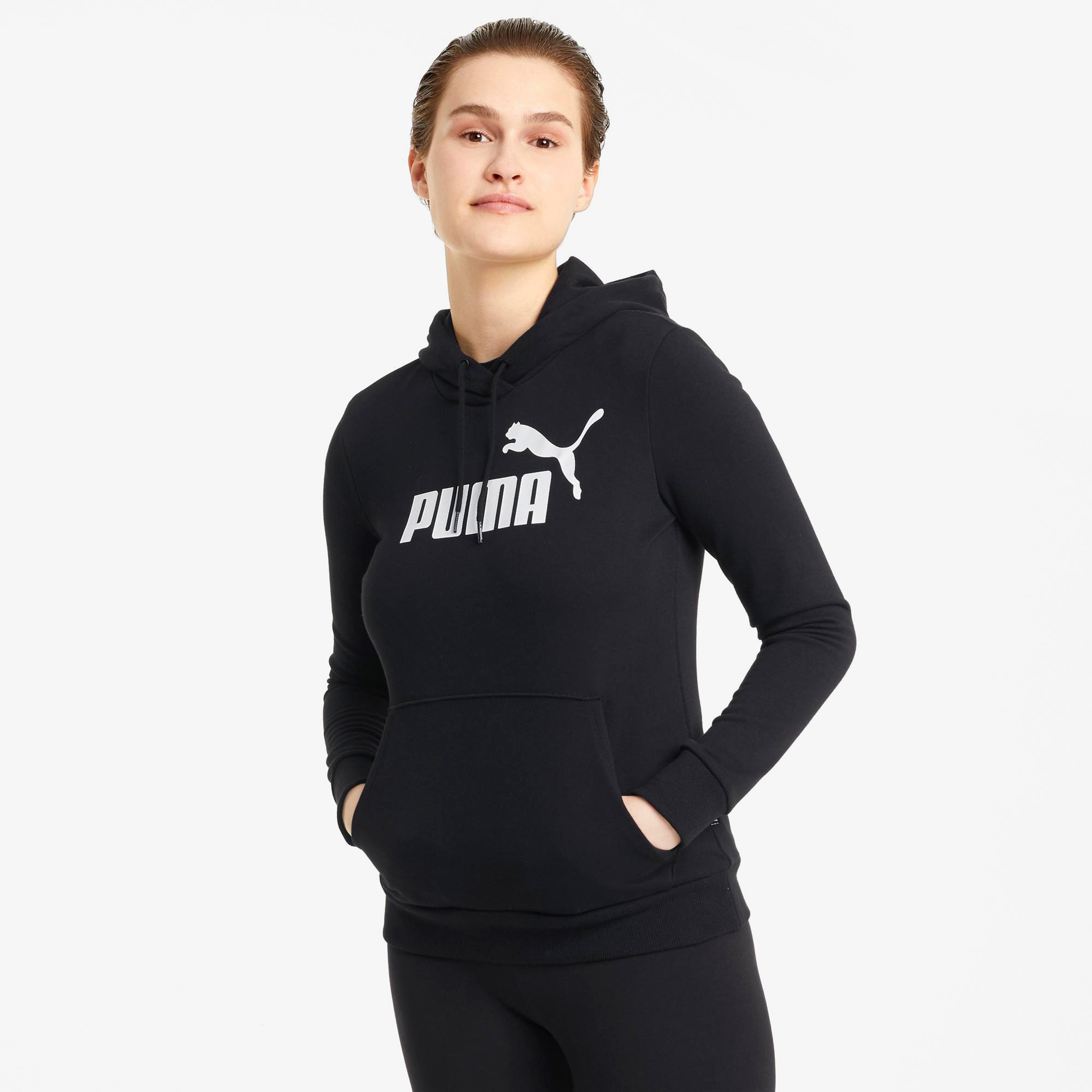 Puma Ess Logo Hoo Kadın Siyah Sweatshirt