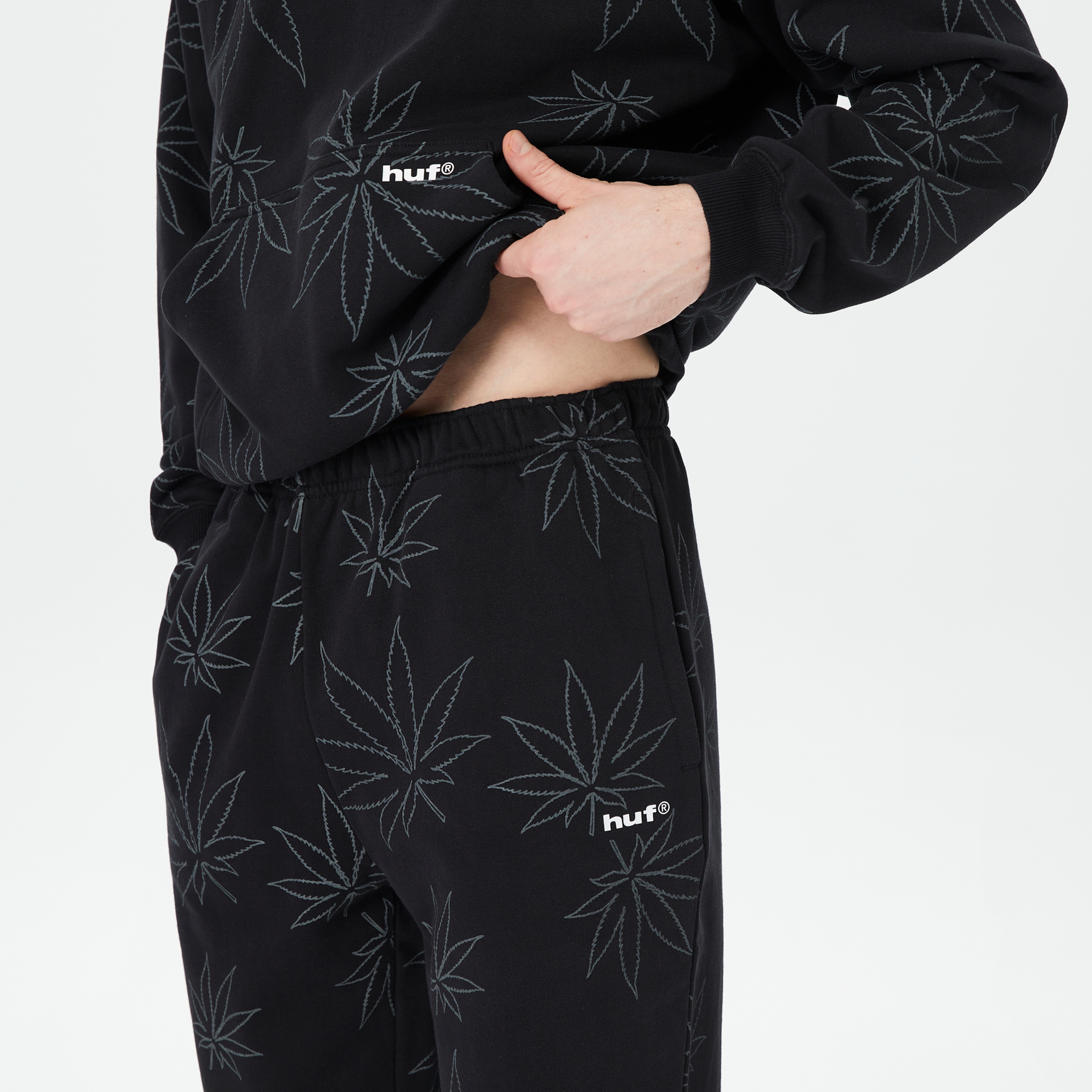 HUF Plantlife Polar Erkek Siyah Eşofman Altı