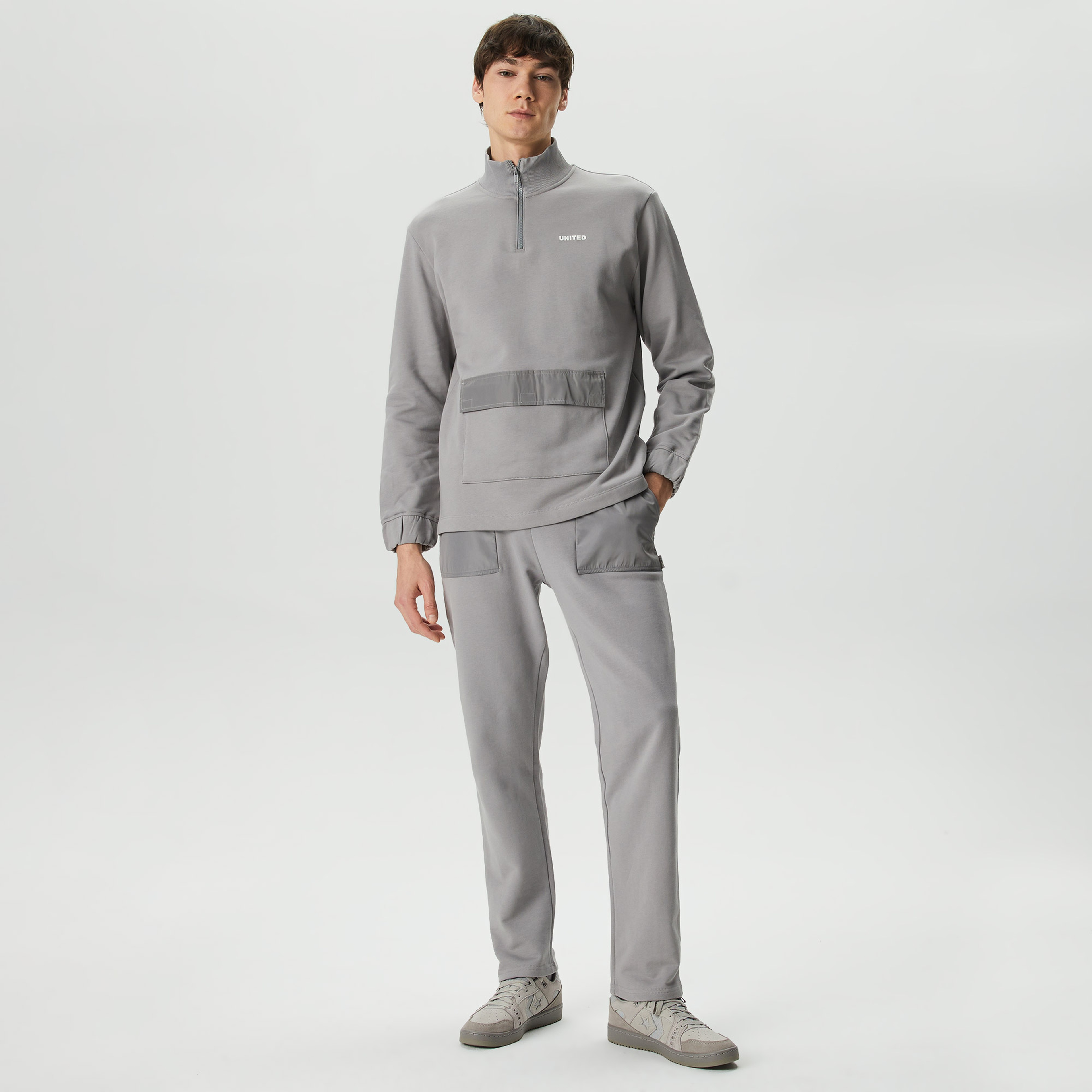 UNITED4 Erkek Gri Eşofman Üstü
