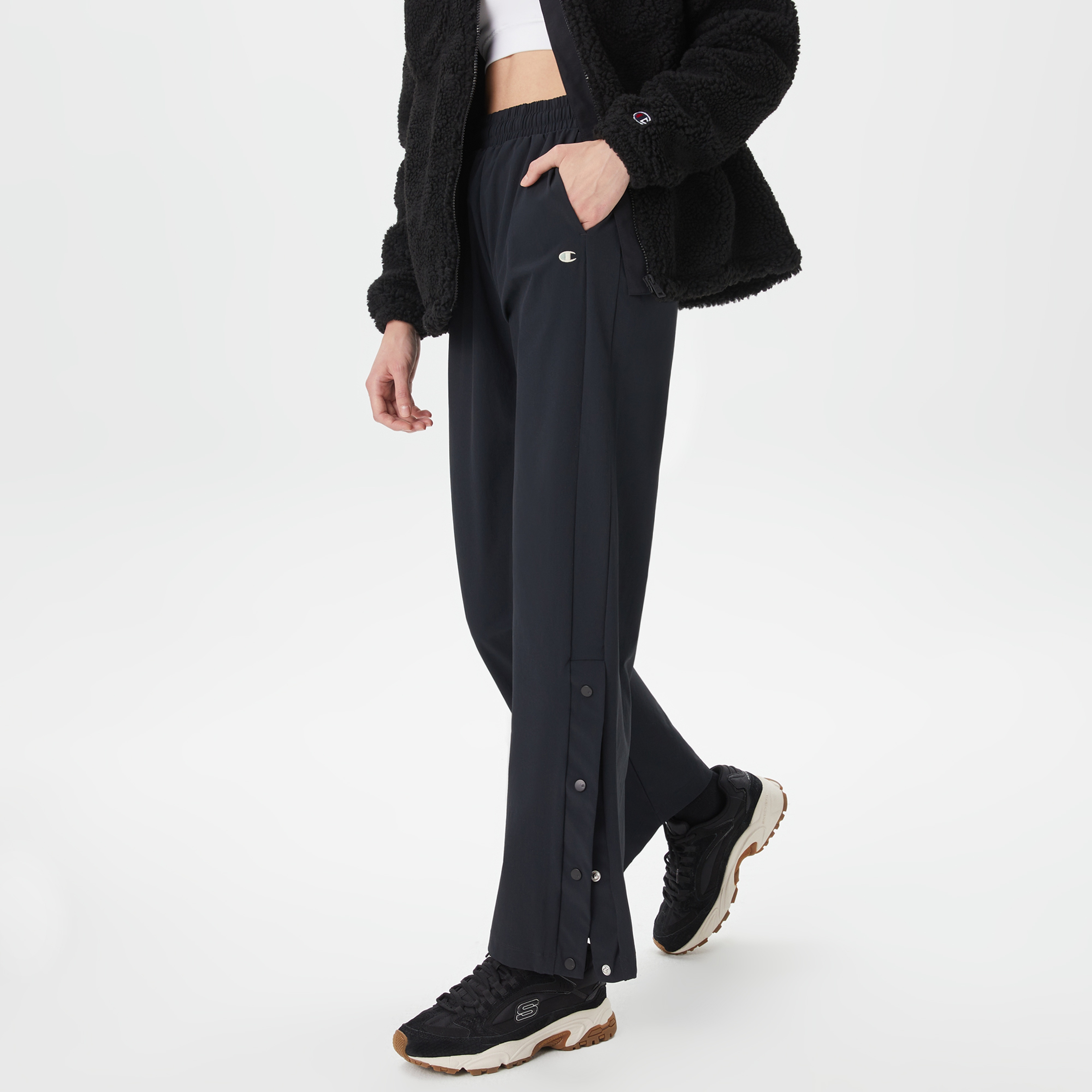 Champion Wide Leg Kadın Siyah Pantolon