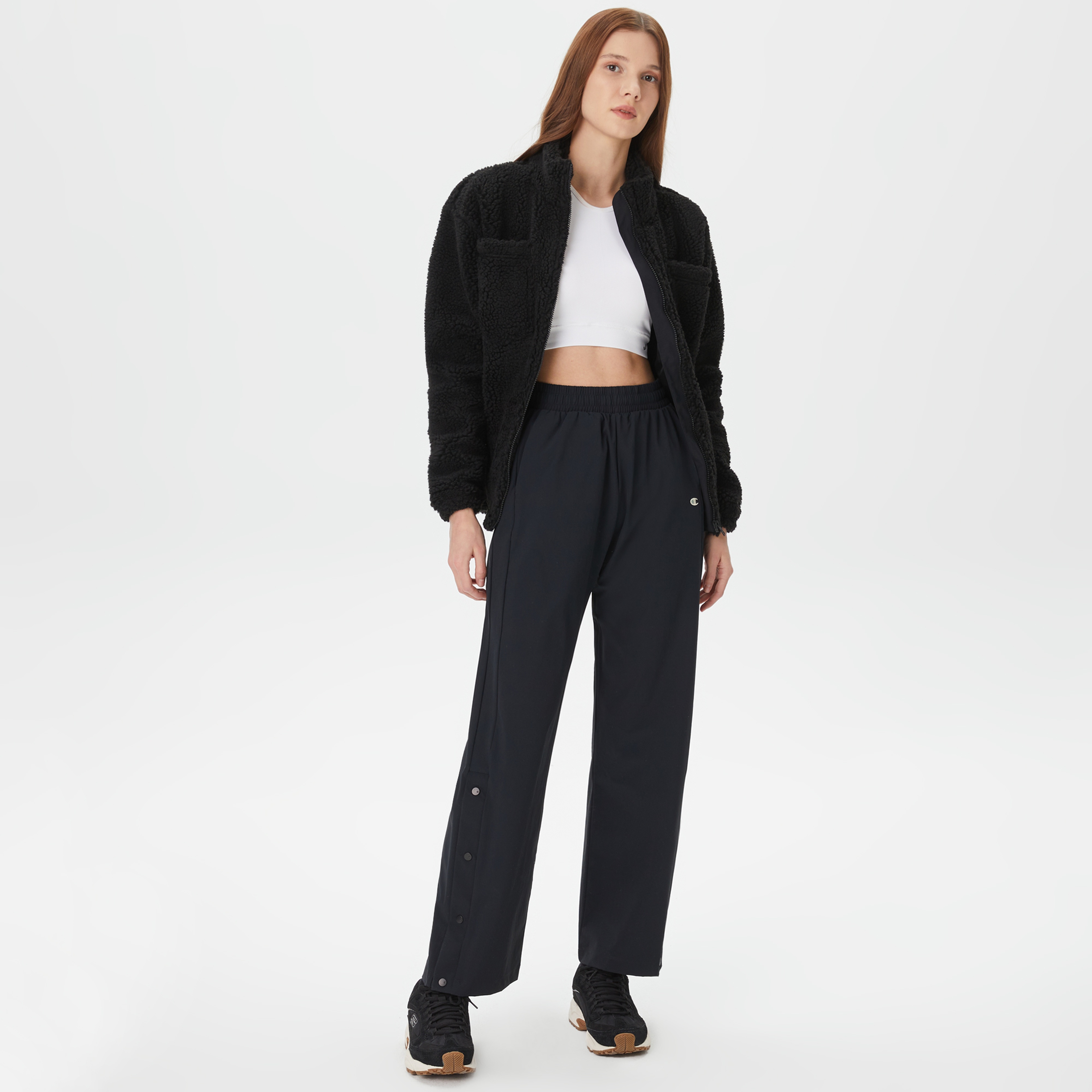 Champion Wide Leg Kadın Siyah Pantolon