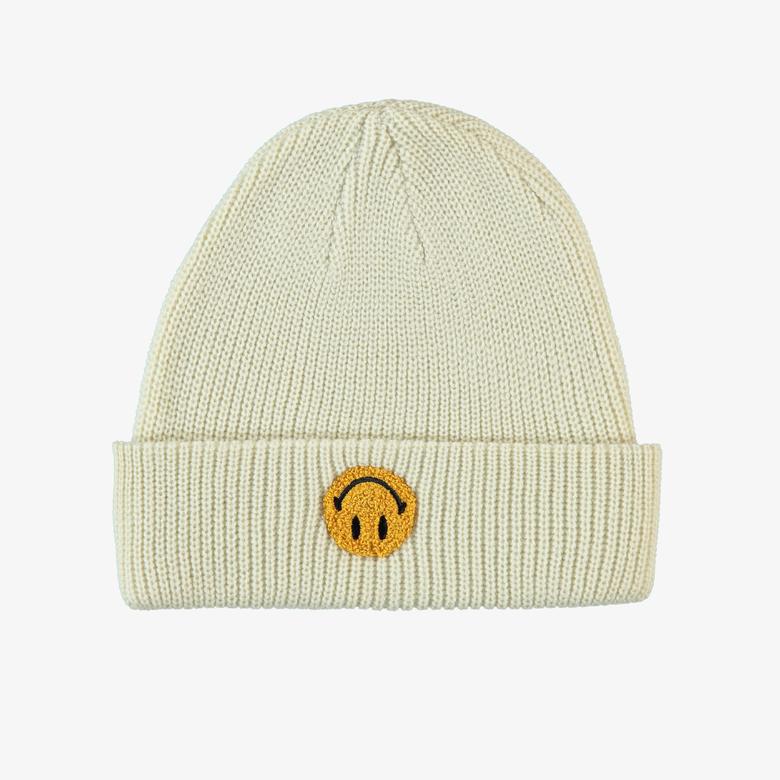 Market Smiley Upside Down Erkek Krem Bere