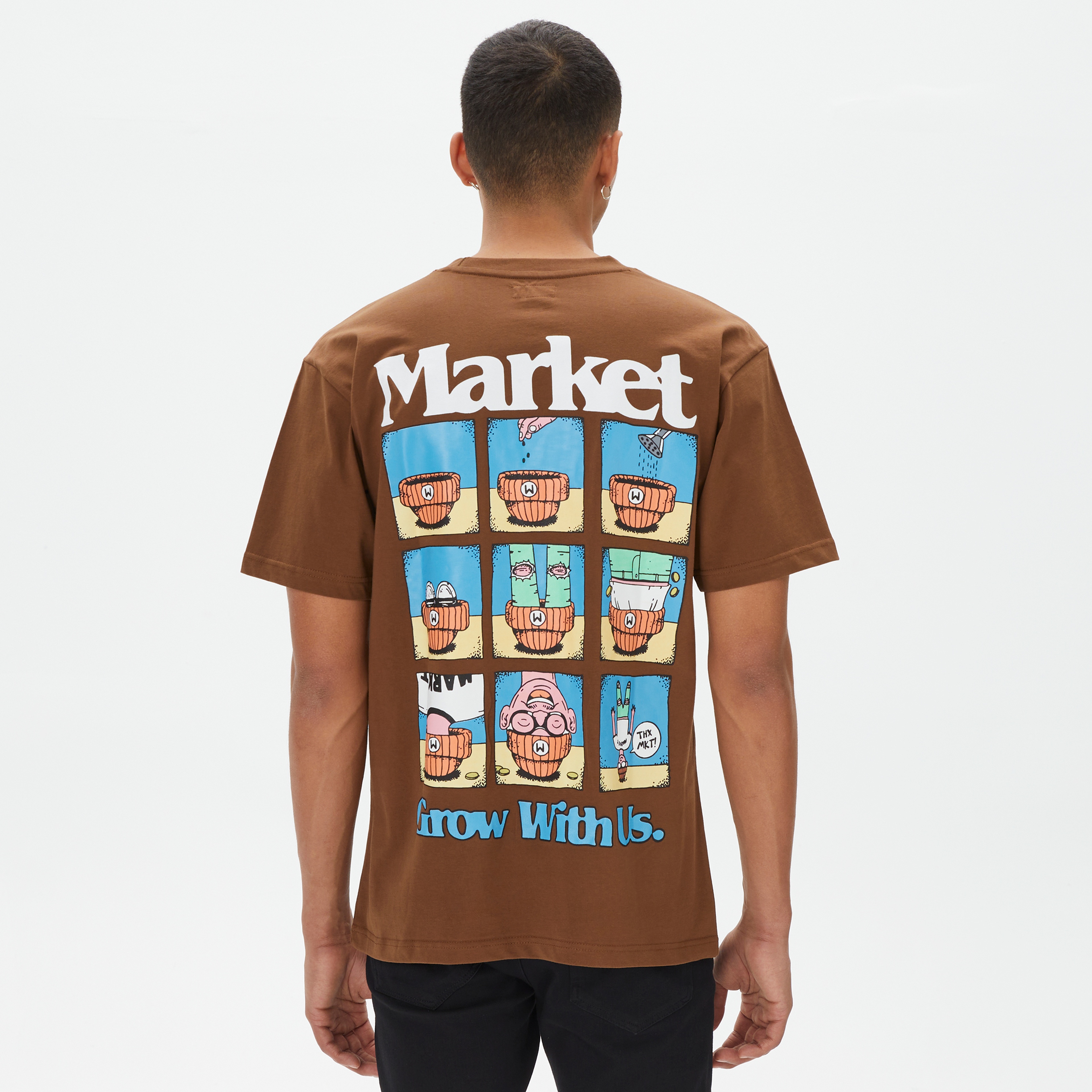 Market Grow With Us Erkek Kahverengi T-Shirt