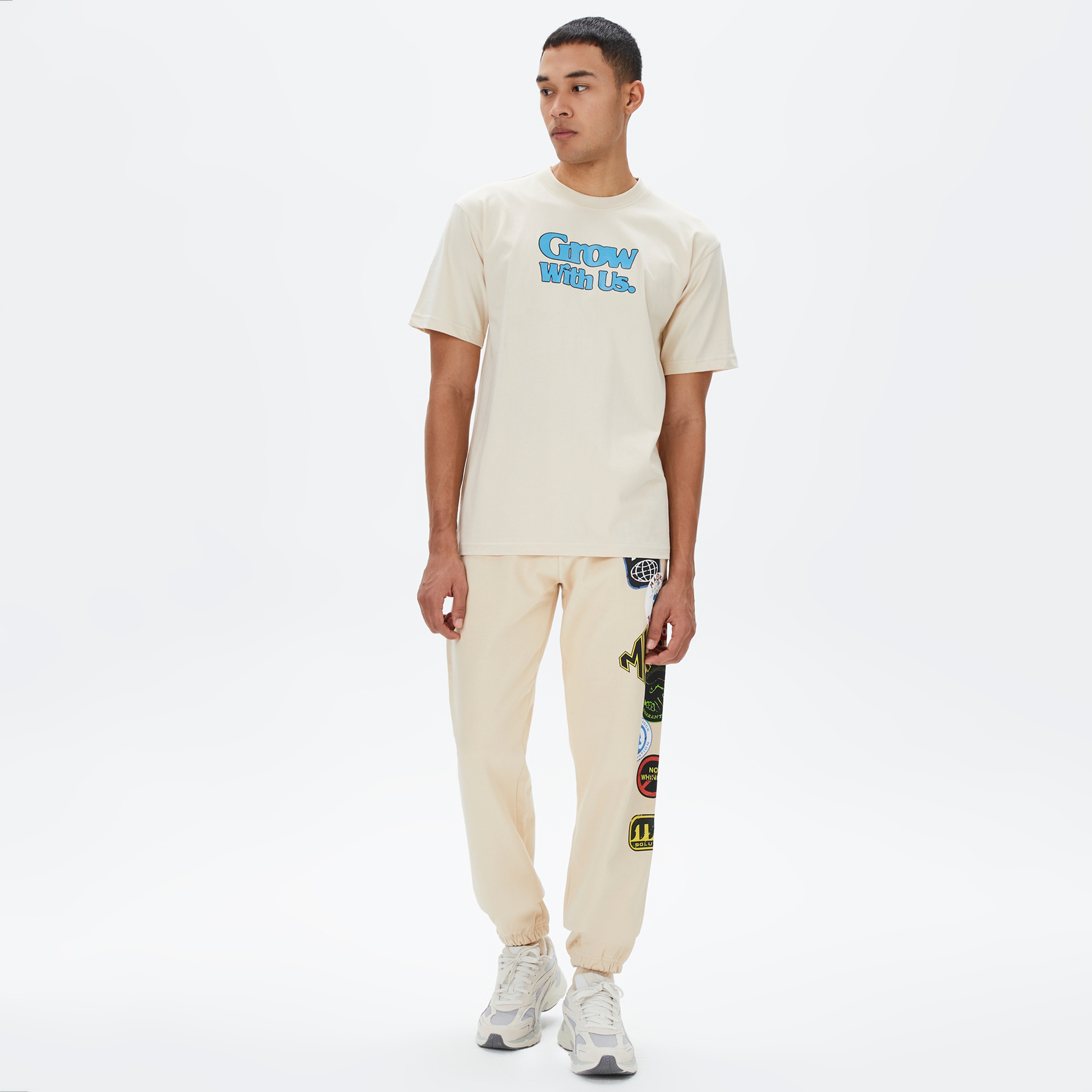 Market Grow With Us Erkek Krem T-Shirt