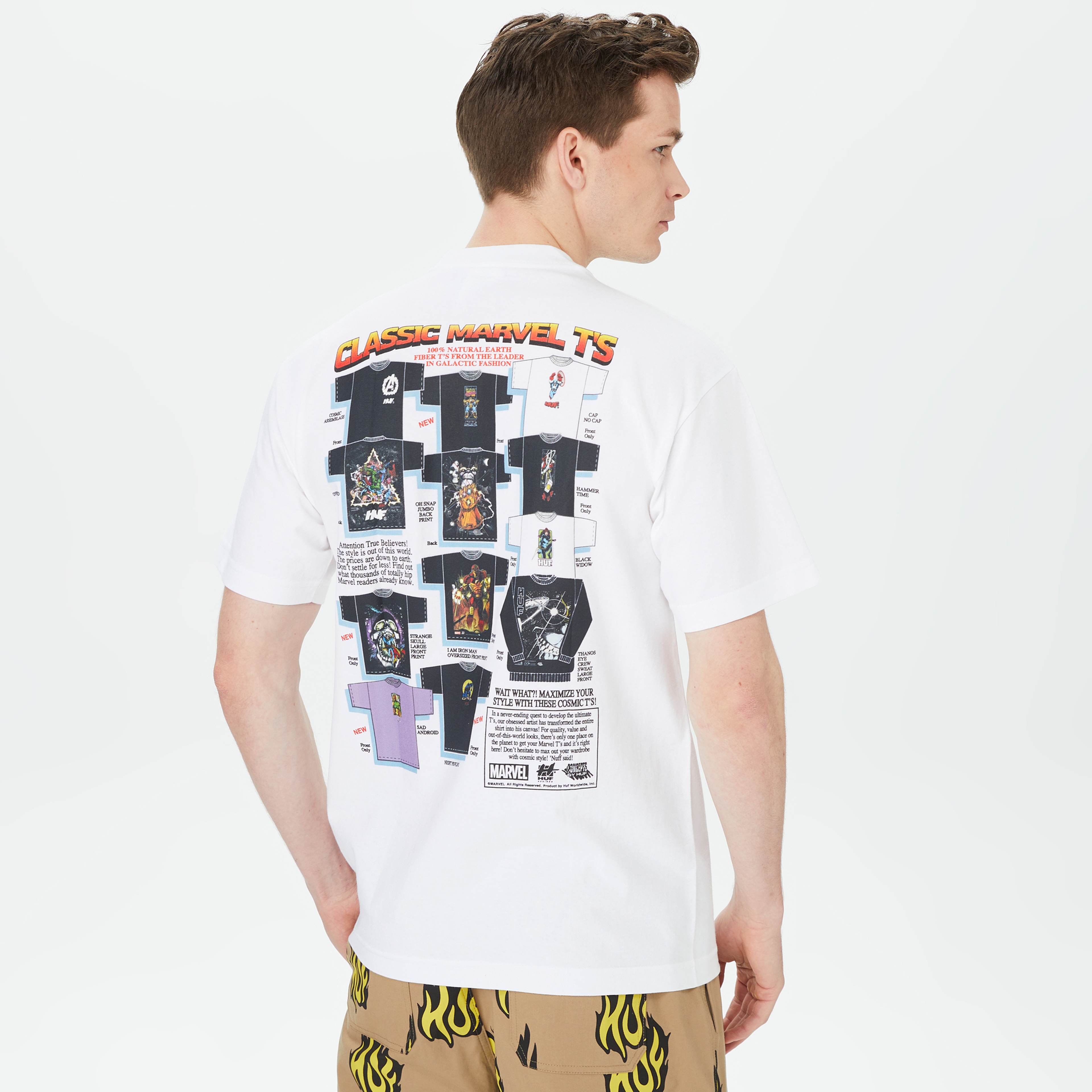 HUF Galactic Tees Erkek Beyaz T-Shirt