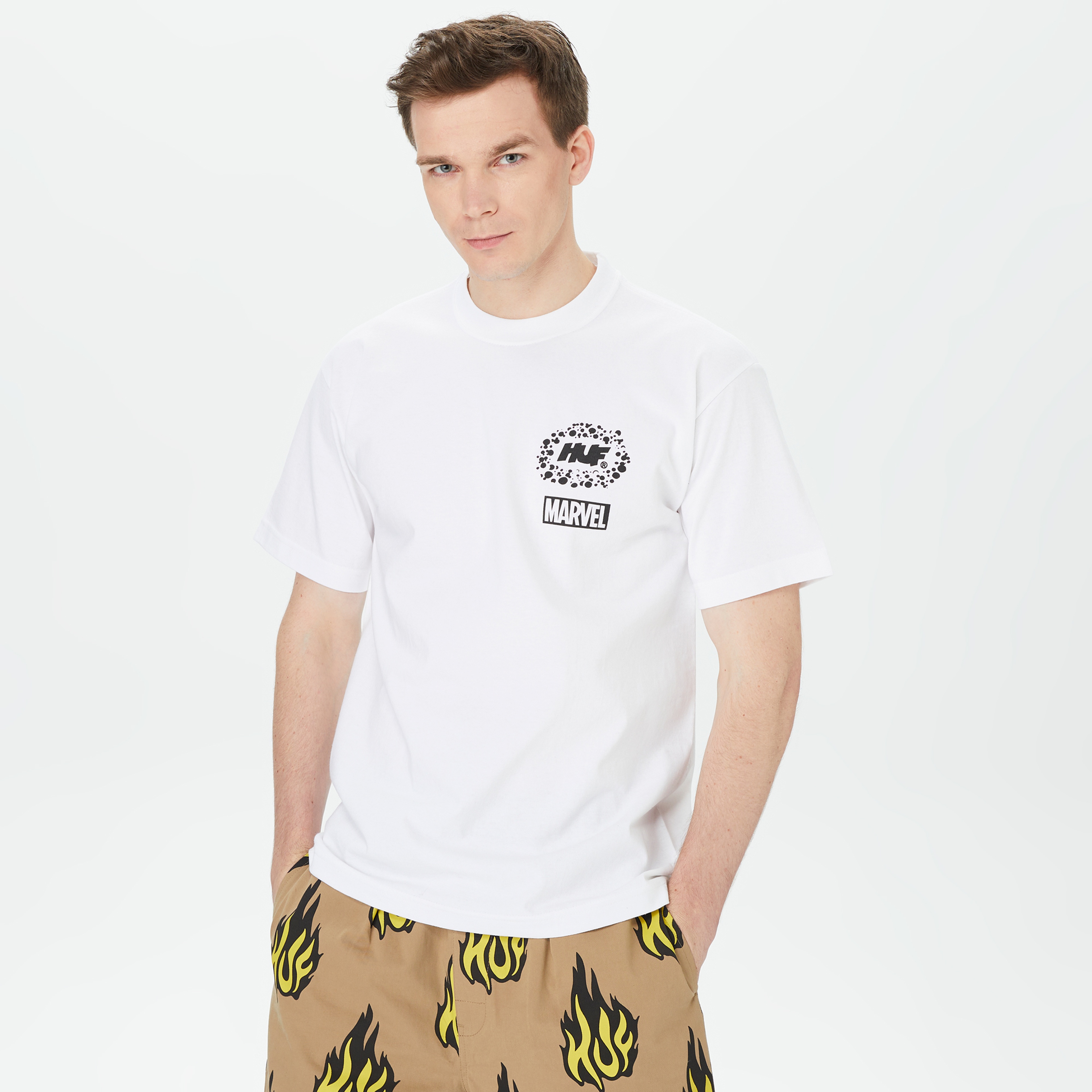 HUF Galactic Tees Erkek Beyaz T-Shirt