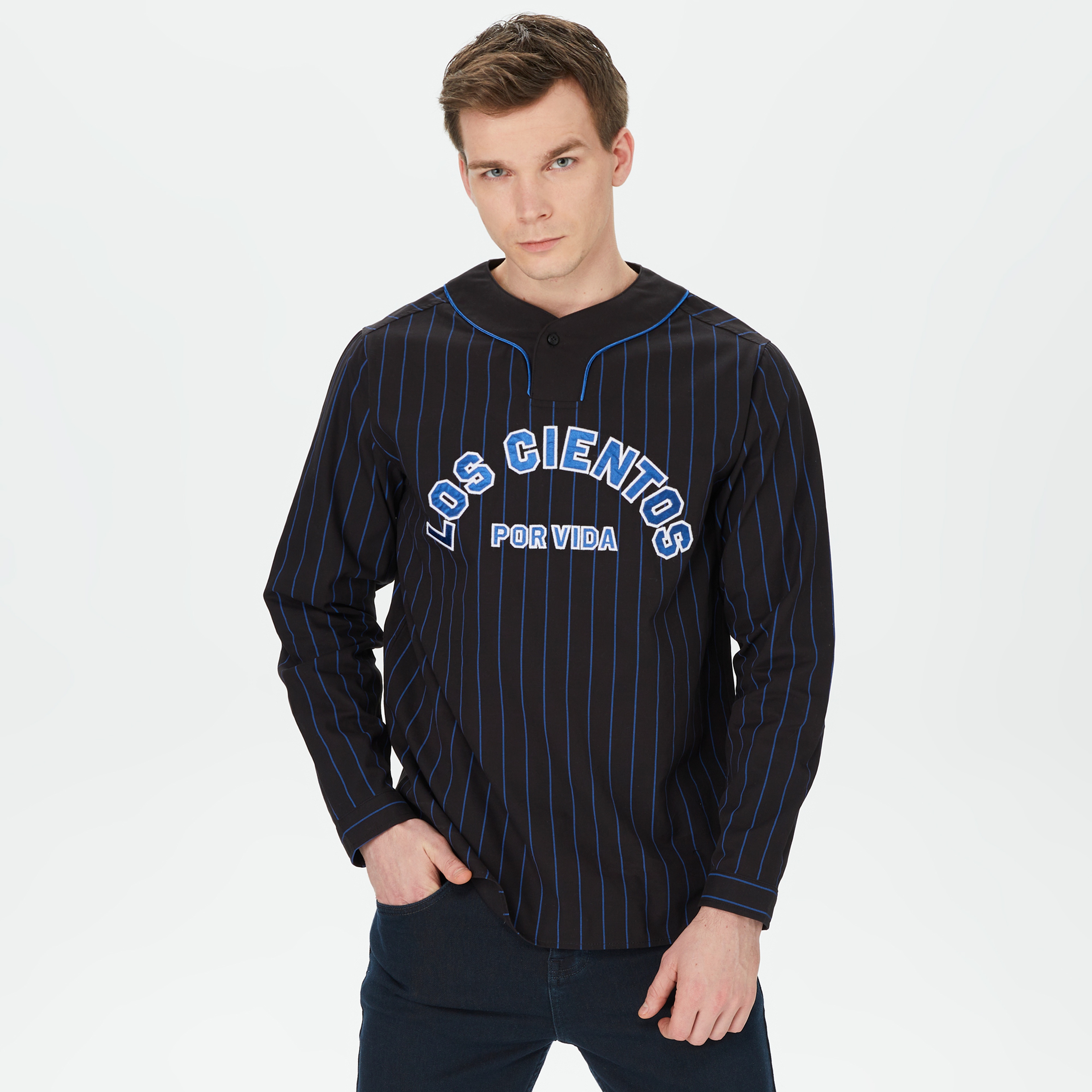 The Hundreds Victor LS Woven Erkek Siyah T-Shirt