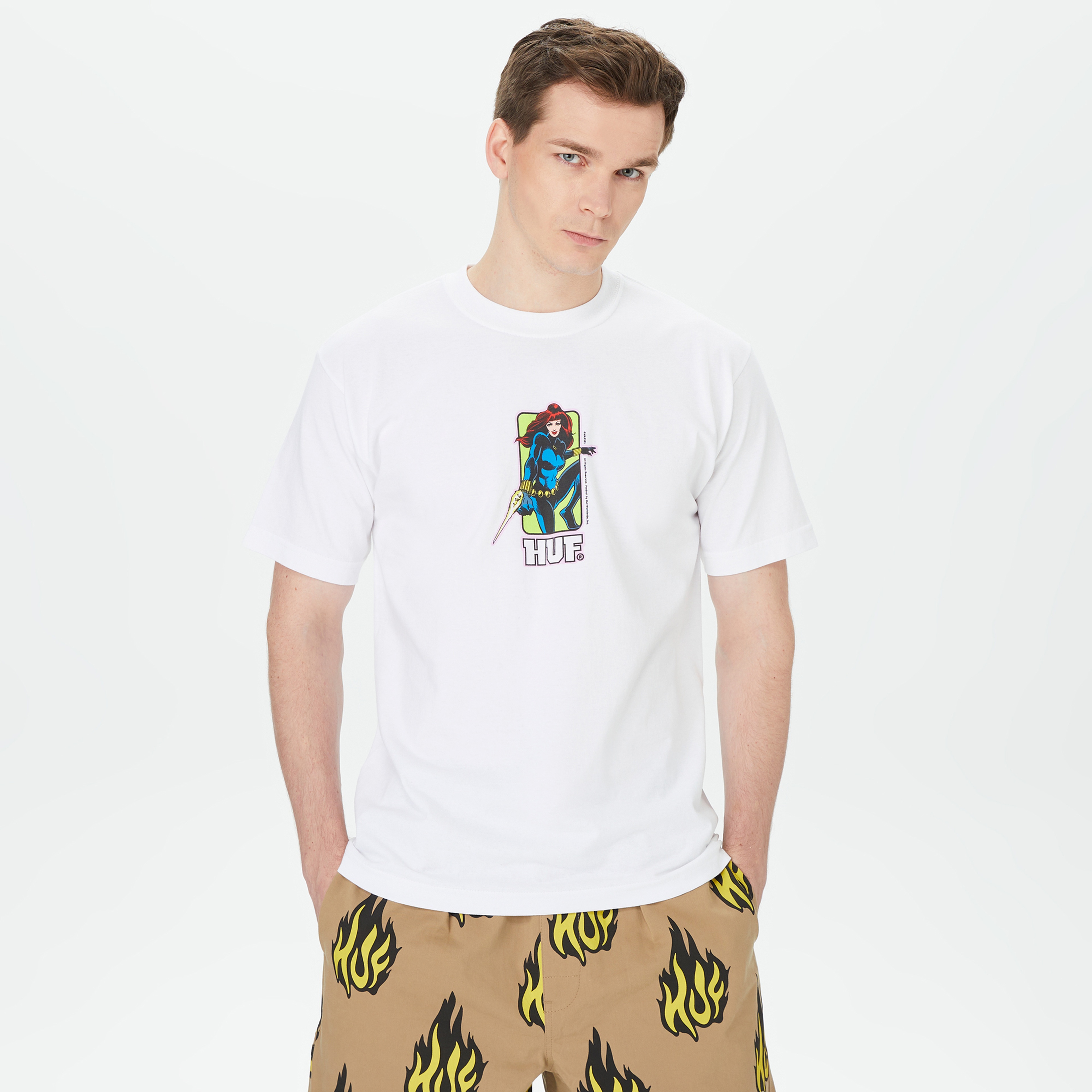 HUF Black Widow Erkek Beyaz T-Shirt