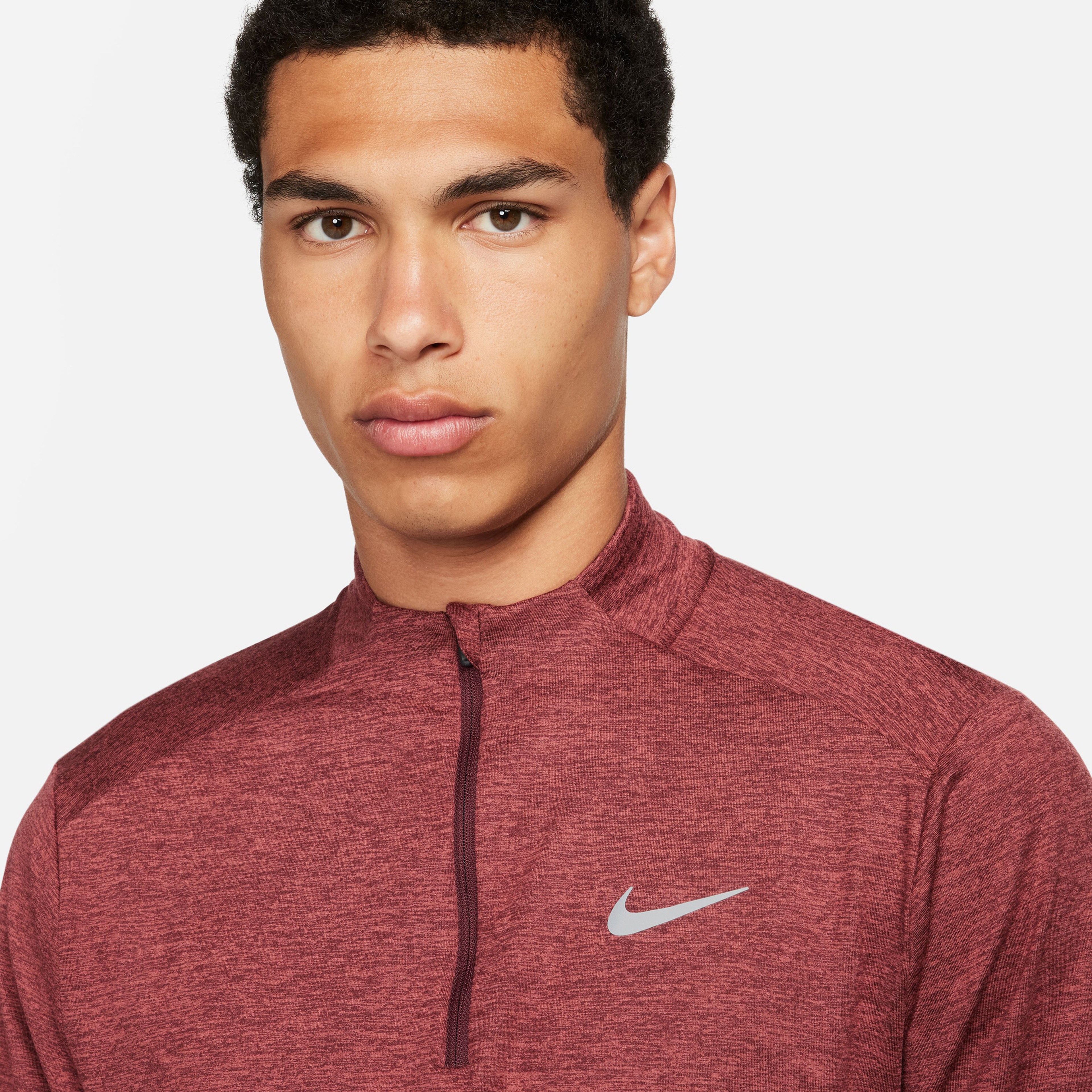 Nike Dri-FIT Yarım Fermuarlı Erkek Kırmızı Koşu Üstü