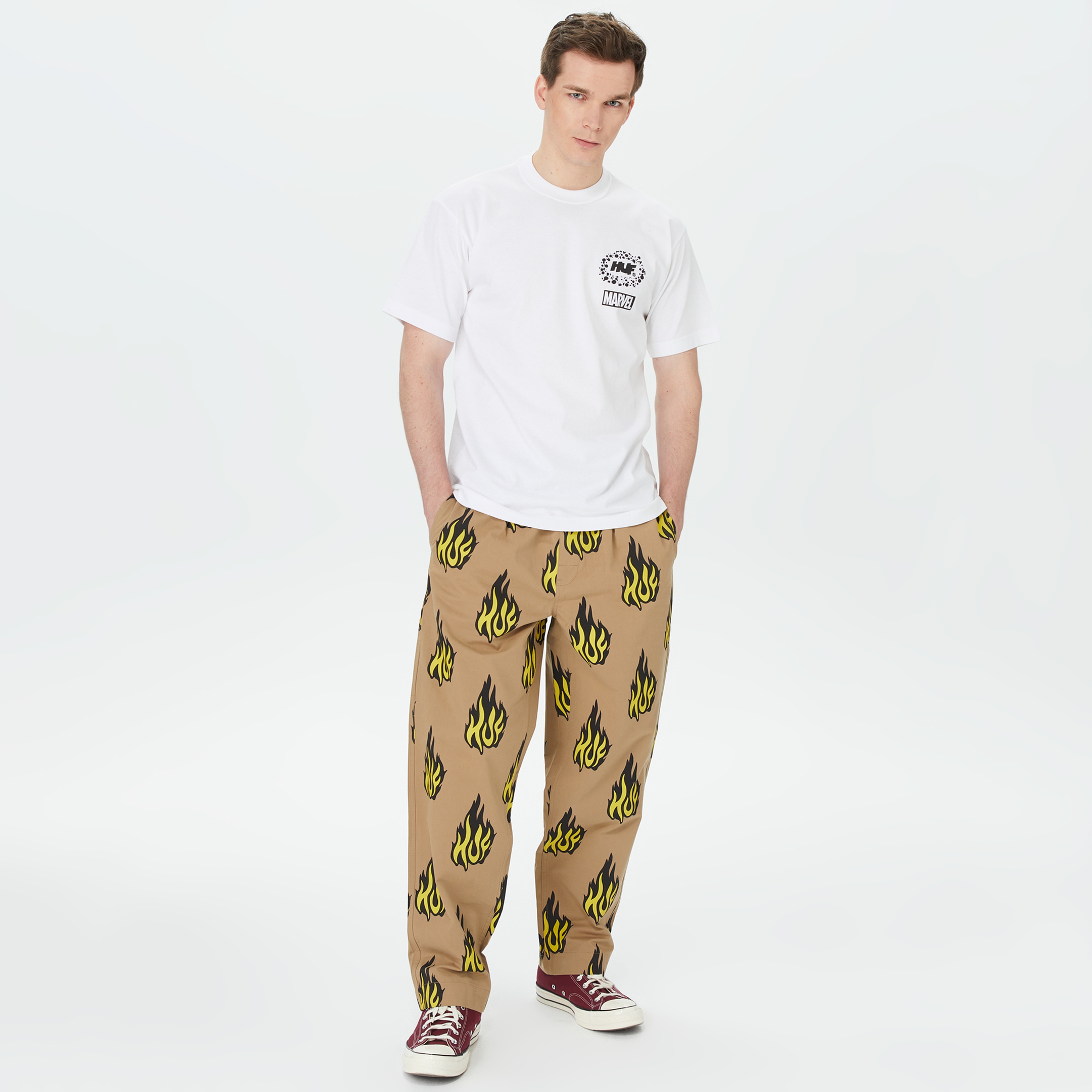 HUF Galactic Tees Erkek Beyaz T-Shirt