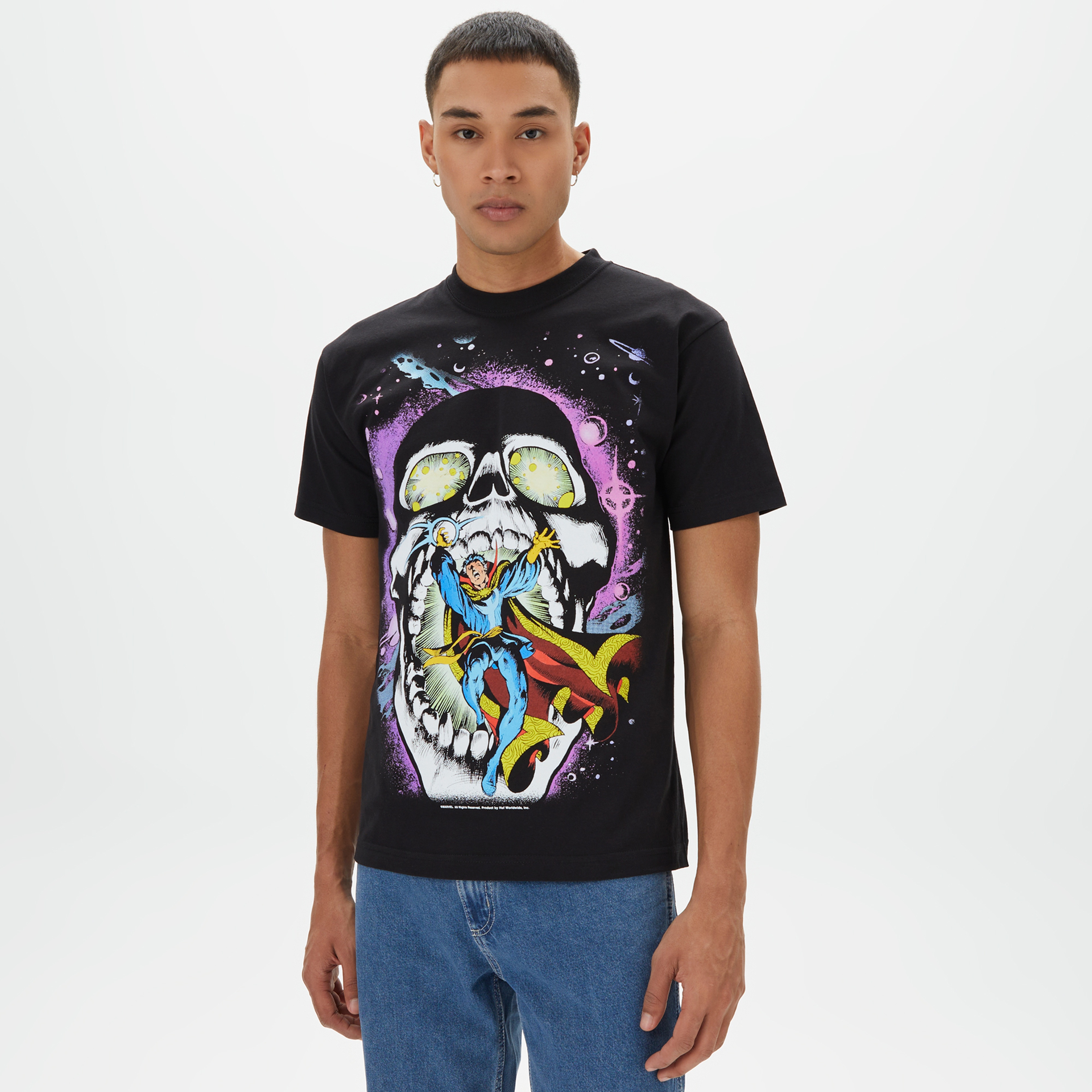 HUF Strange Skull Erkek Siyah T-Shirt