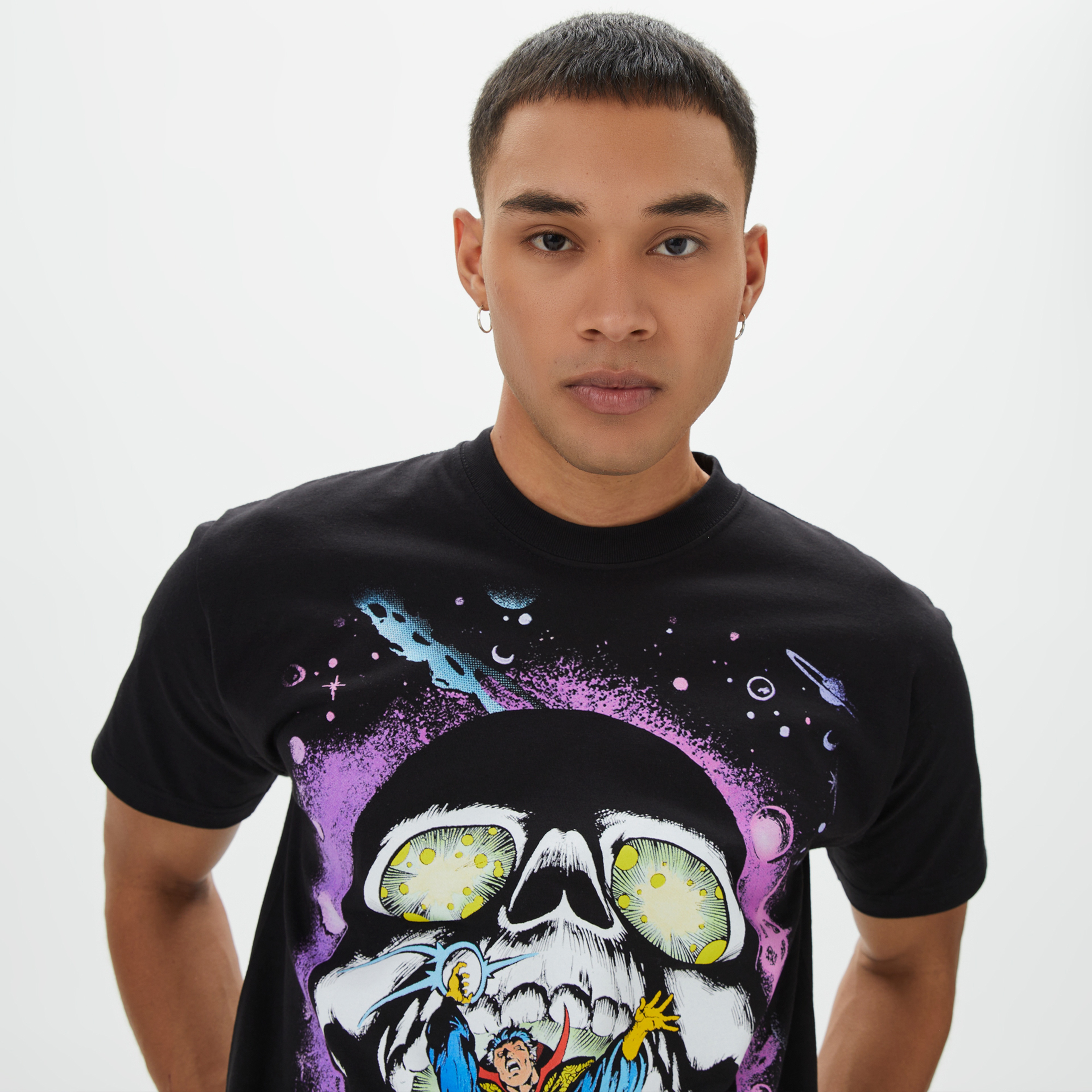 HUF Strange Skull Erkek Siyah T-Shirt