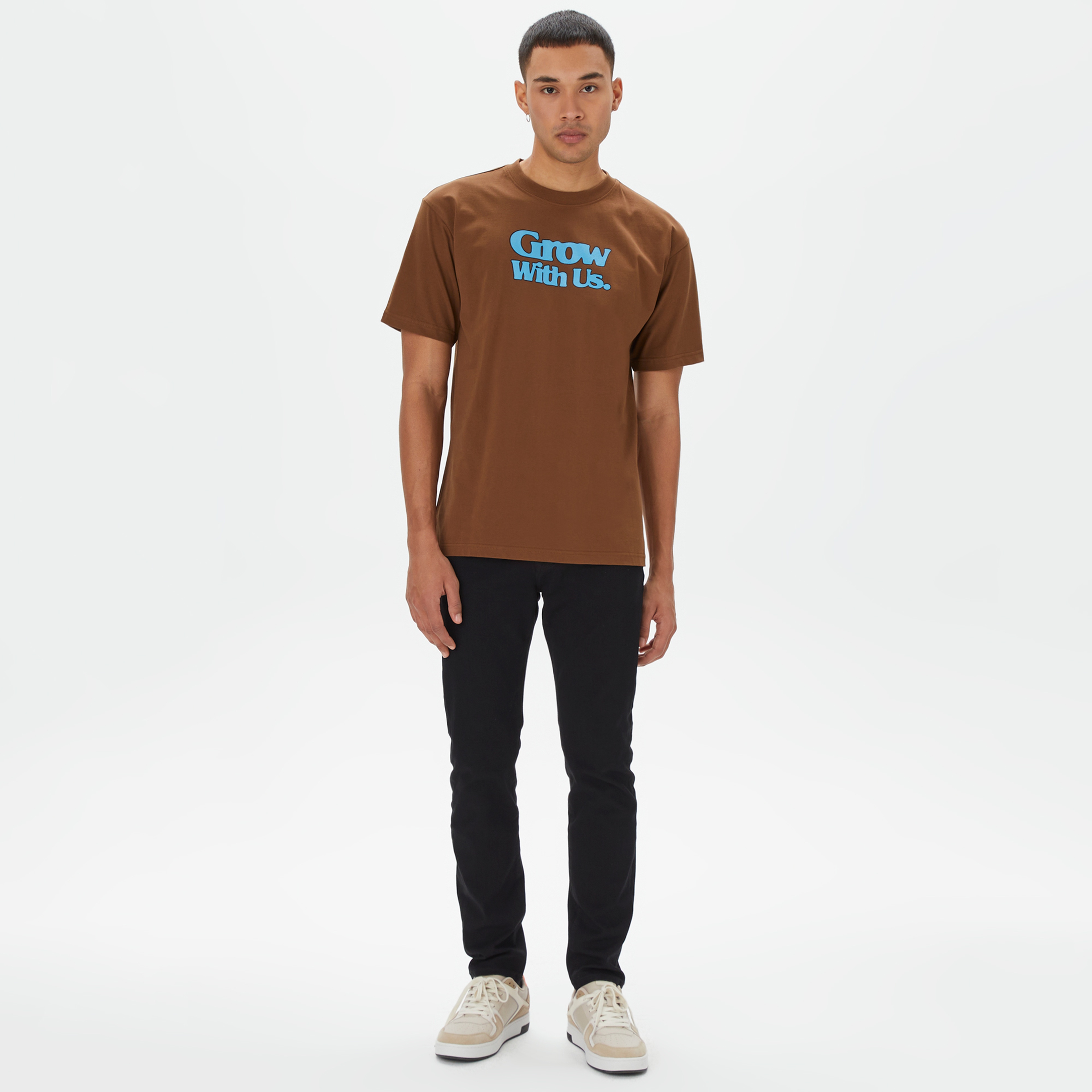 Market Grow With Us Erkek Kahverengi T-Shirt